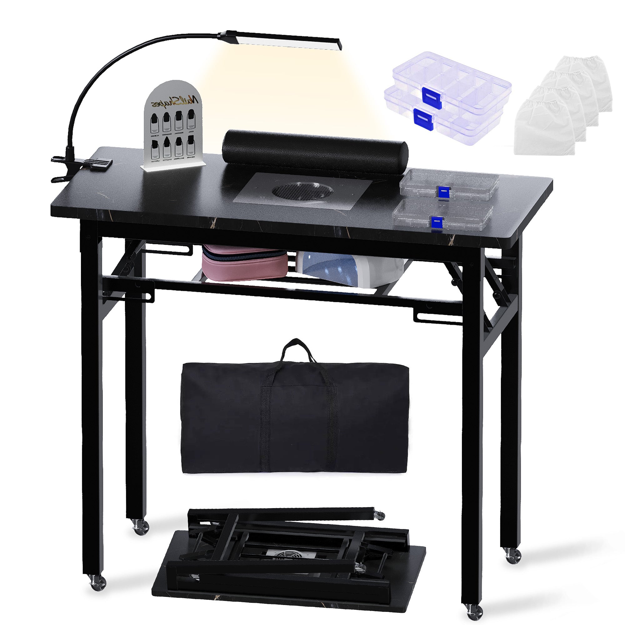 Advwin Portable Manicure Table w/ Dust Collector