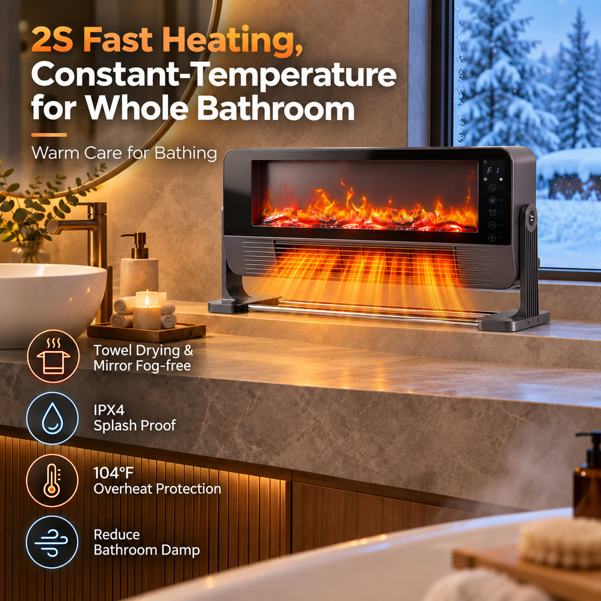Advwin 1500W Wall-Mounted & Freestanding Space Heater