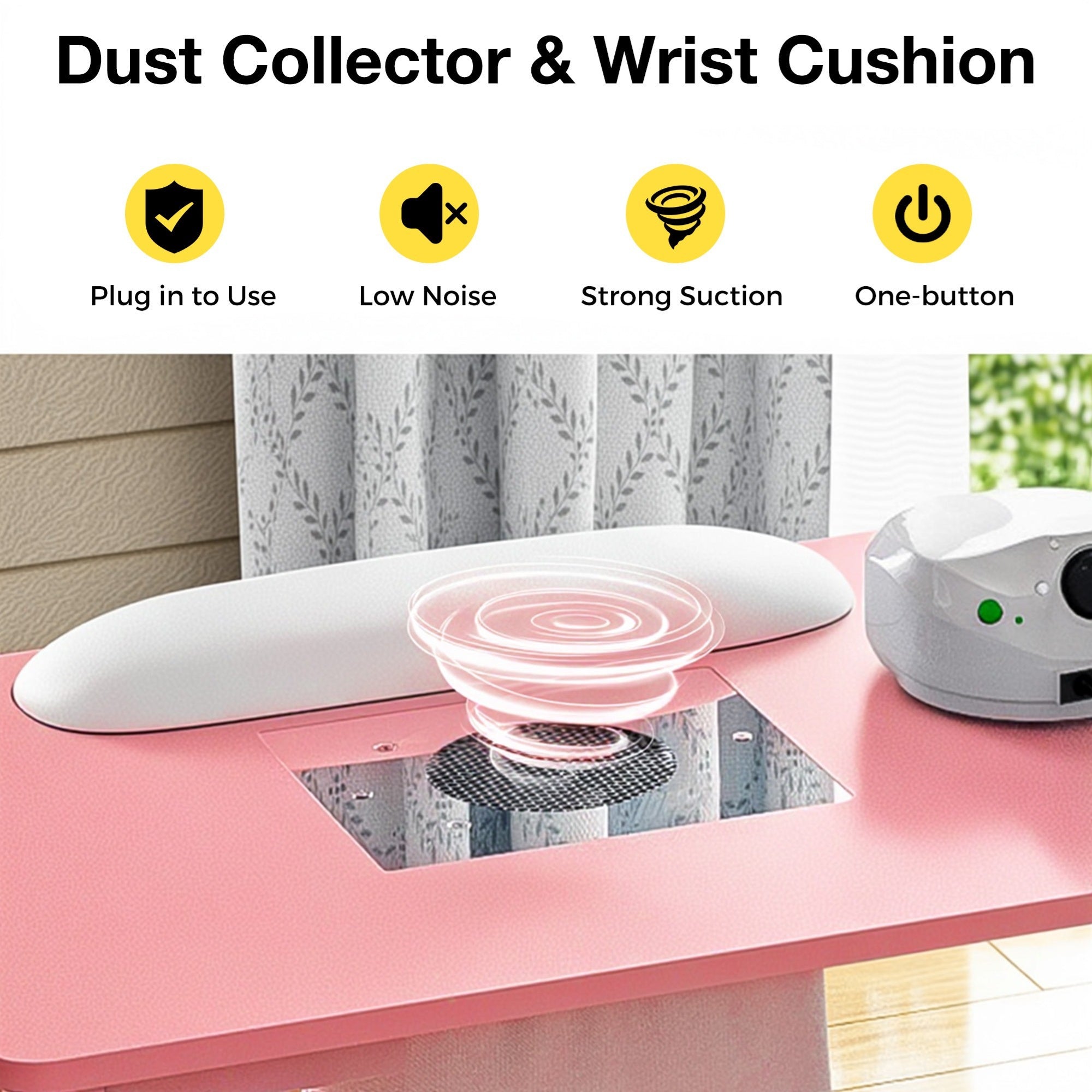 Advwin Nail Table w/ Dust Collector & Wrist Rest
