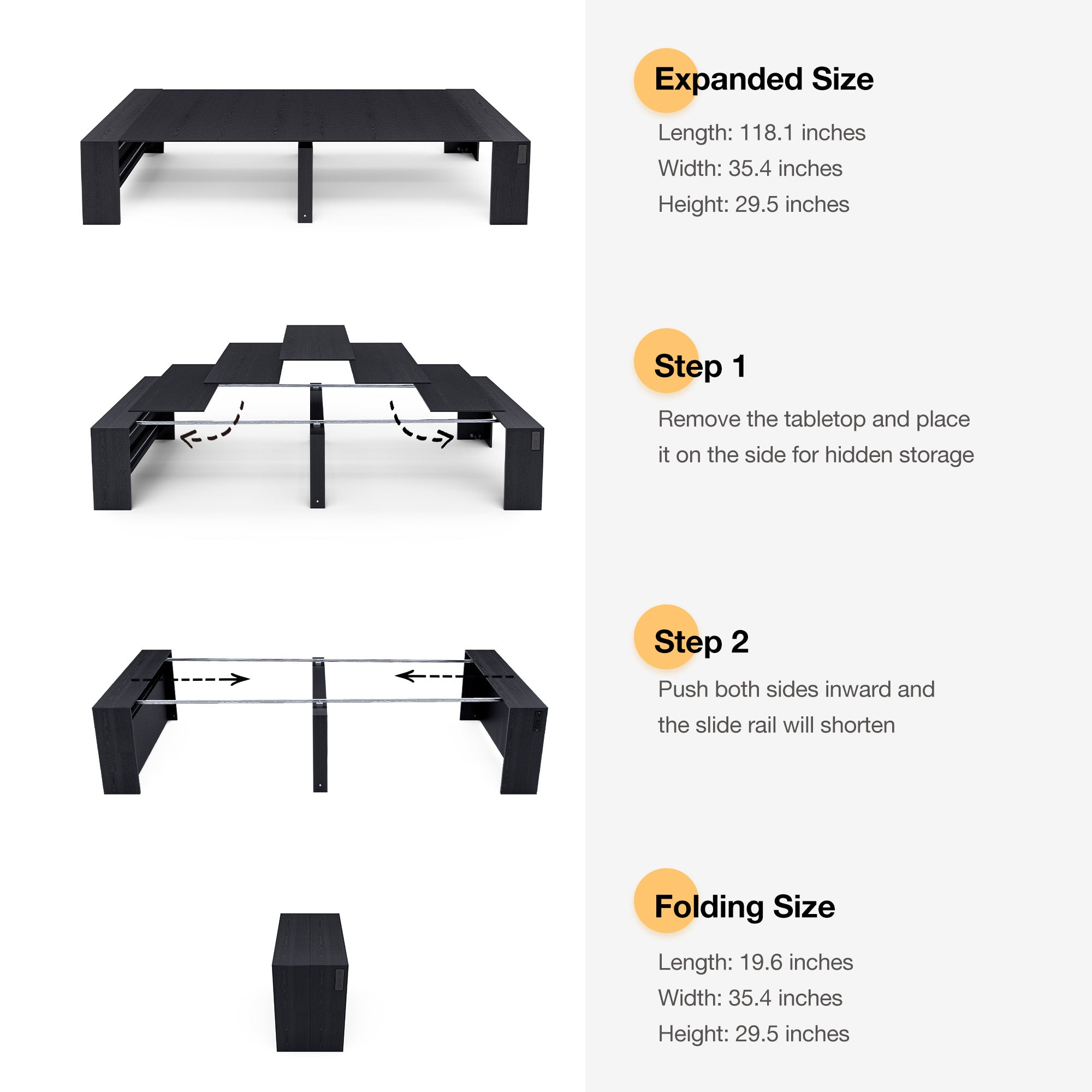 Advwin Extendable Dining Table with Outlet