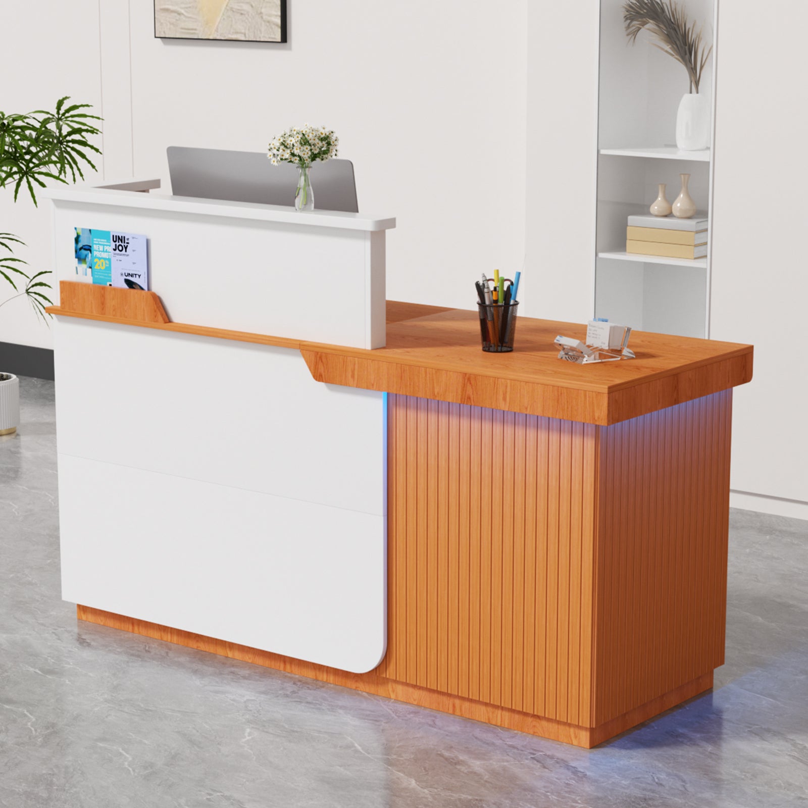 Advwin Modern Reception Desk with LED