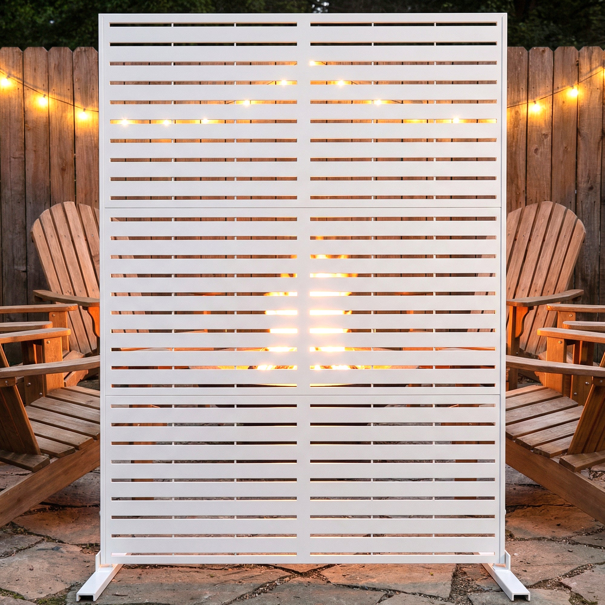 Advwin Freestanding Metal Privacy Screen w/ Stand