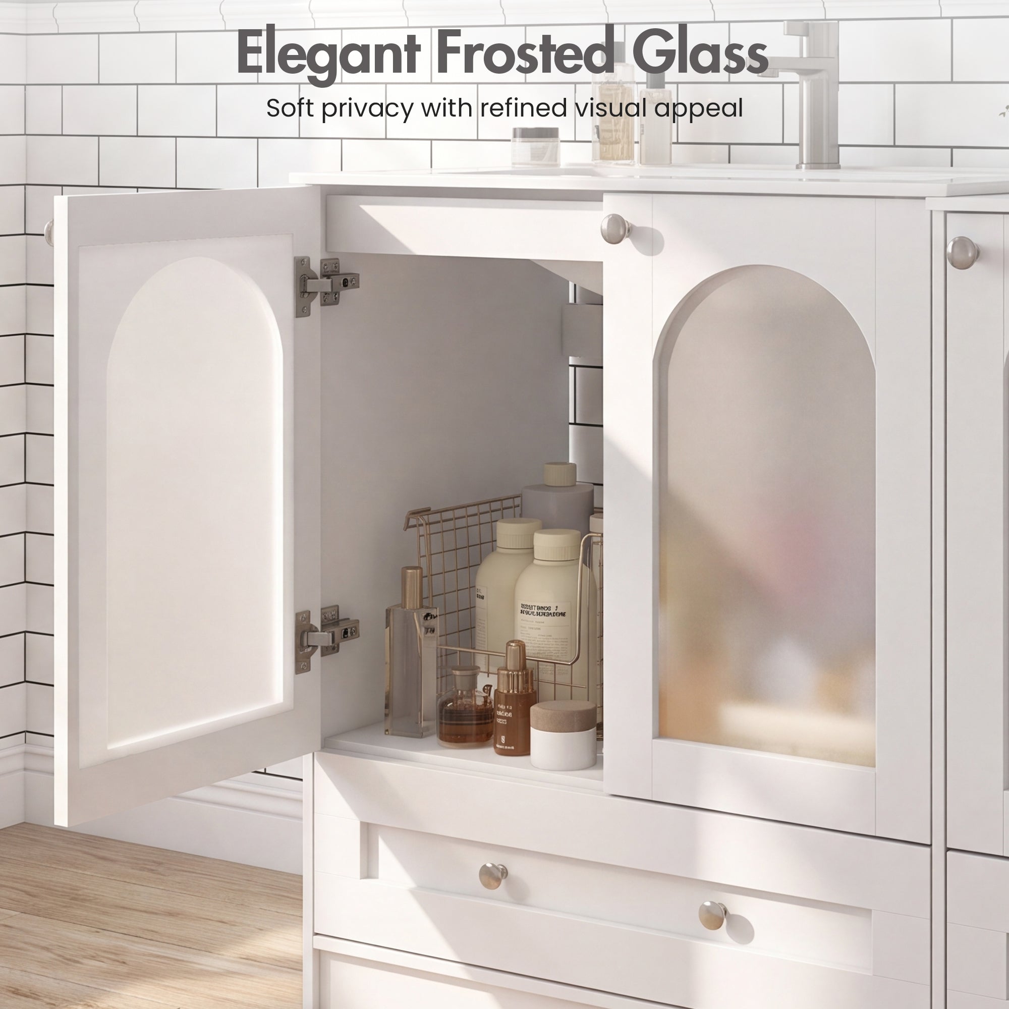 Advwin 42" Freestanding Bathroom Vanity w/ Ceramic Sink