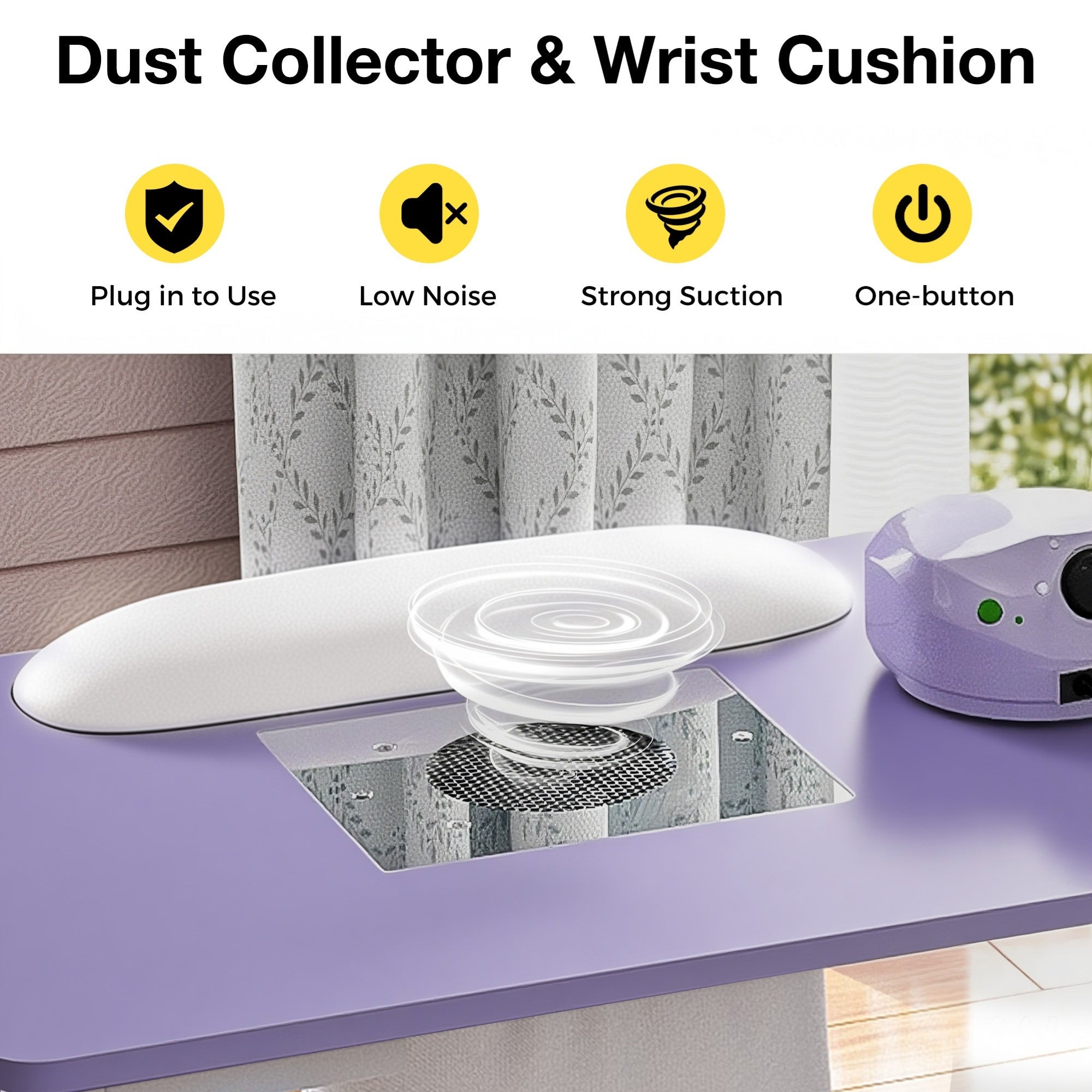 Advwin Nail Table w/ Dust Collector & Wrist Rest