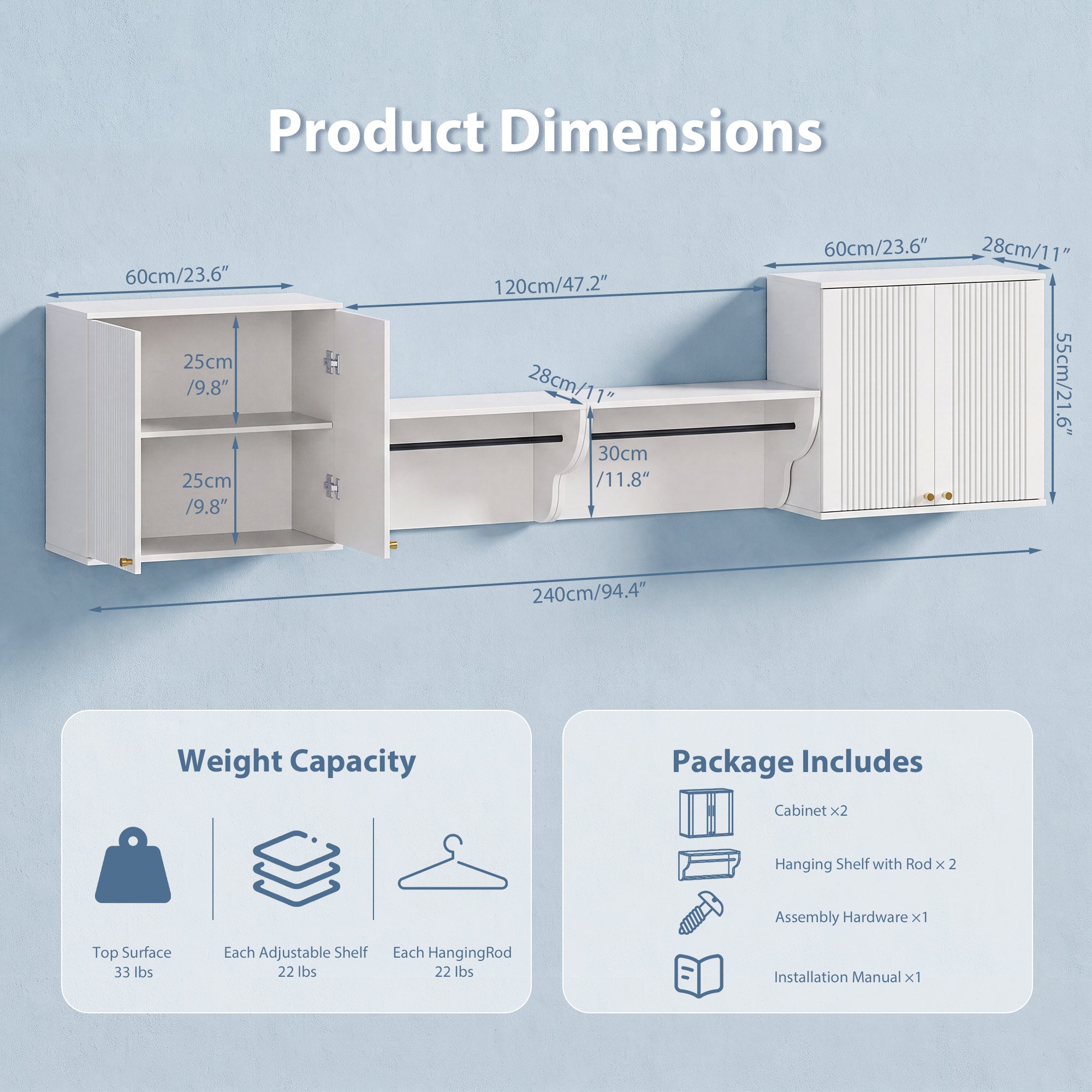 Advwin Modern Wall Mounted Storage Cabinets