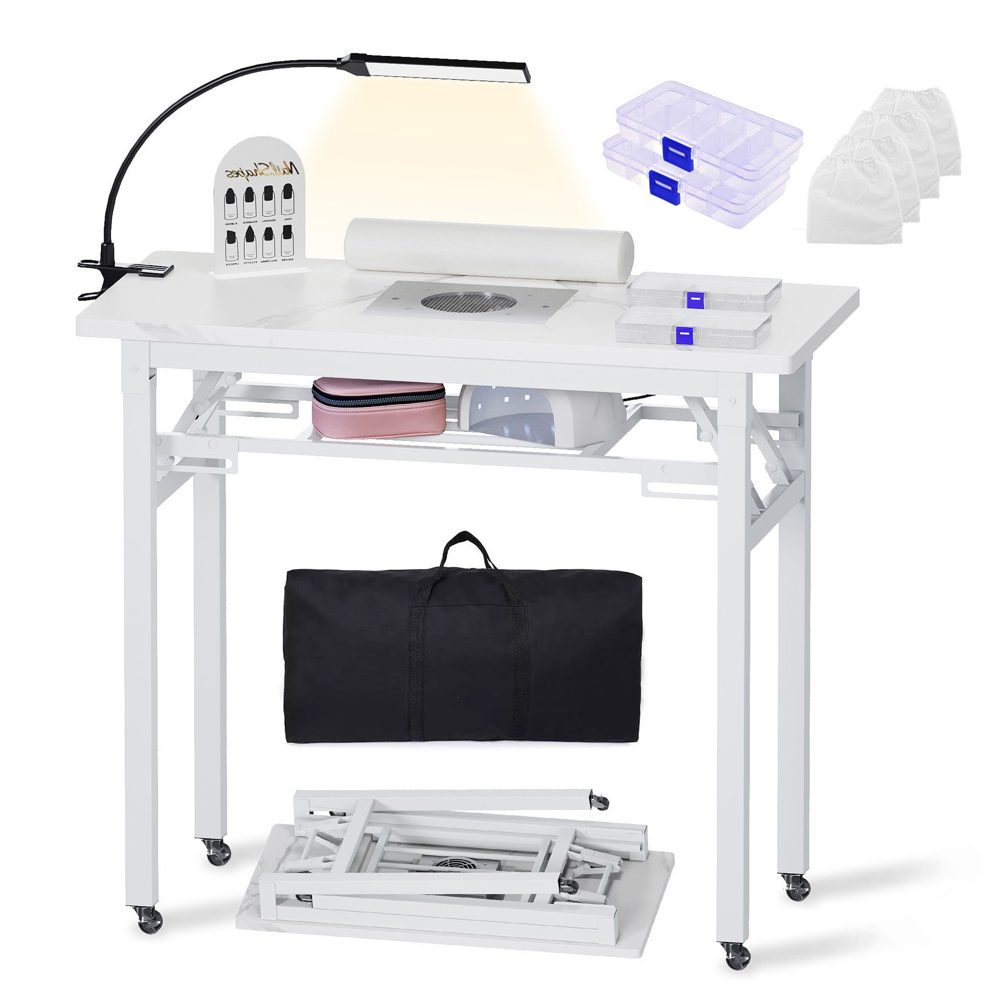 Advwin Portable Manicure Table w/ Dust Collector