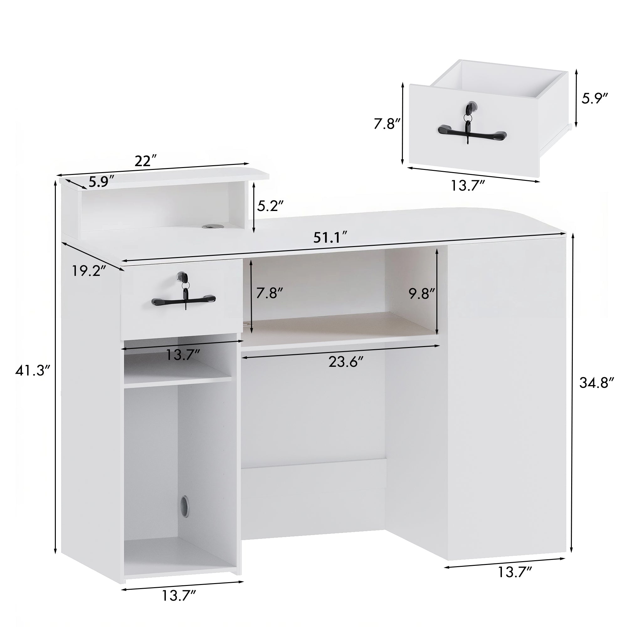 Advwin LED Reception Desk for Office