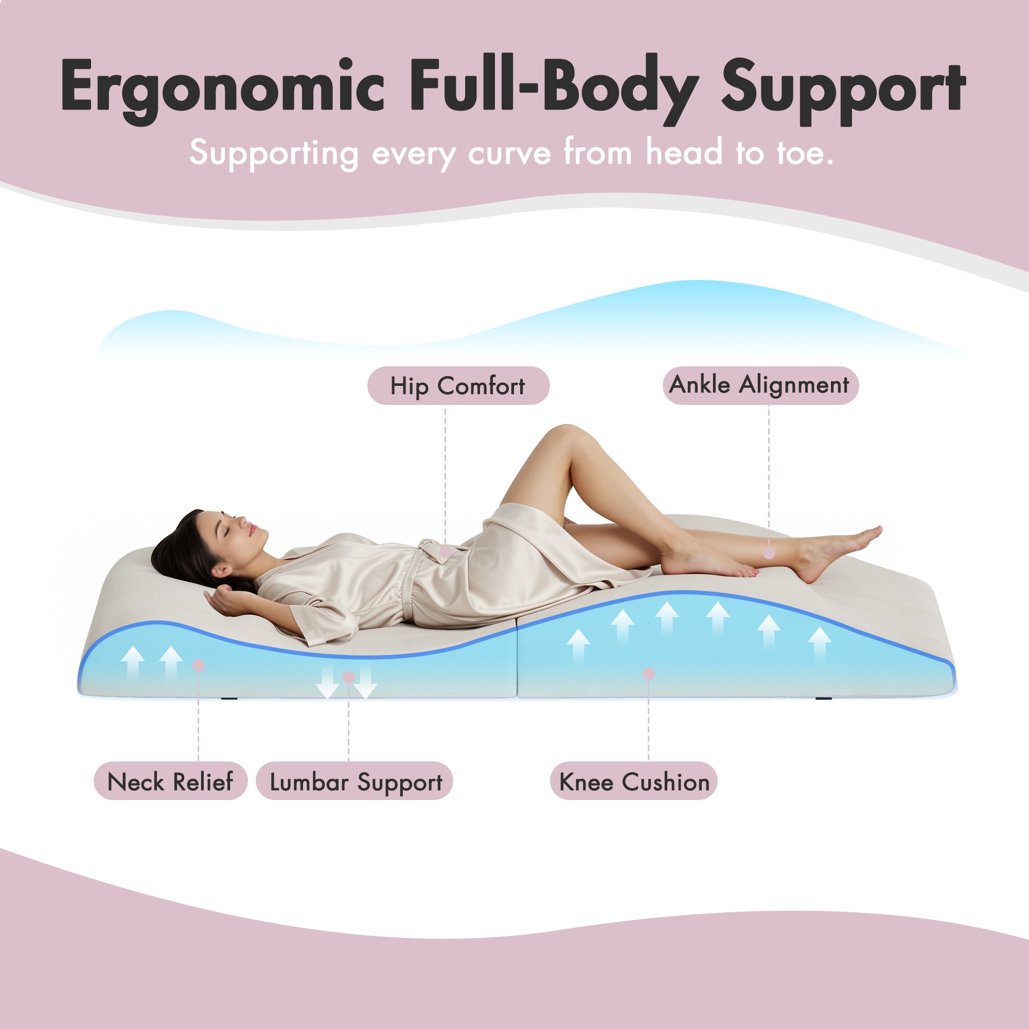 Advwin Foldable Curvy Lash Bed Topper