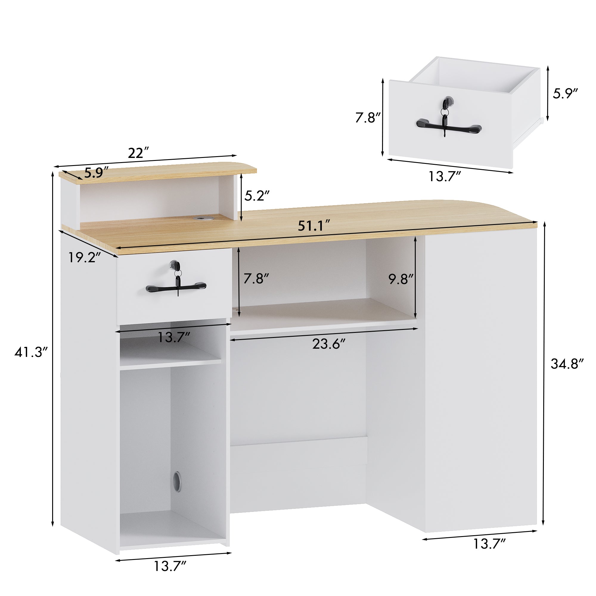 Advwin LED Reception Desk for Office