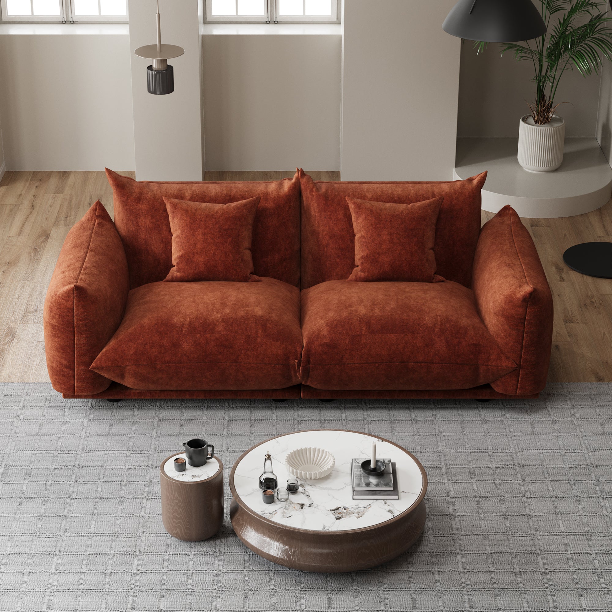 Advwin Modern Minimalist Chenille Modular Sectional Sofa