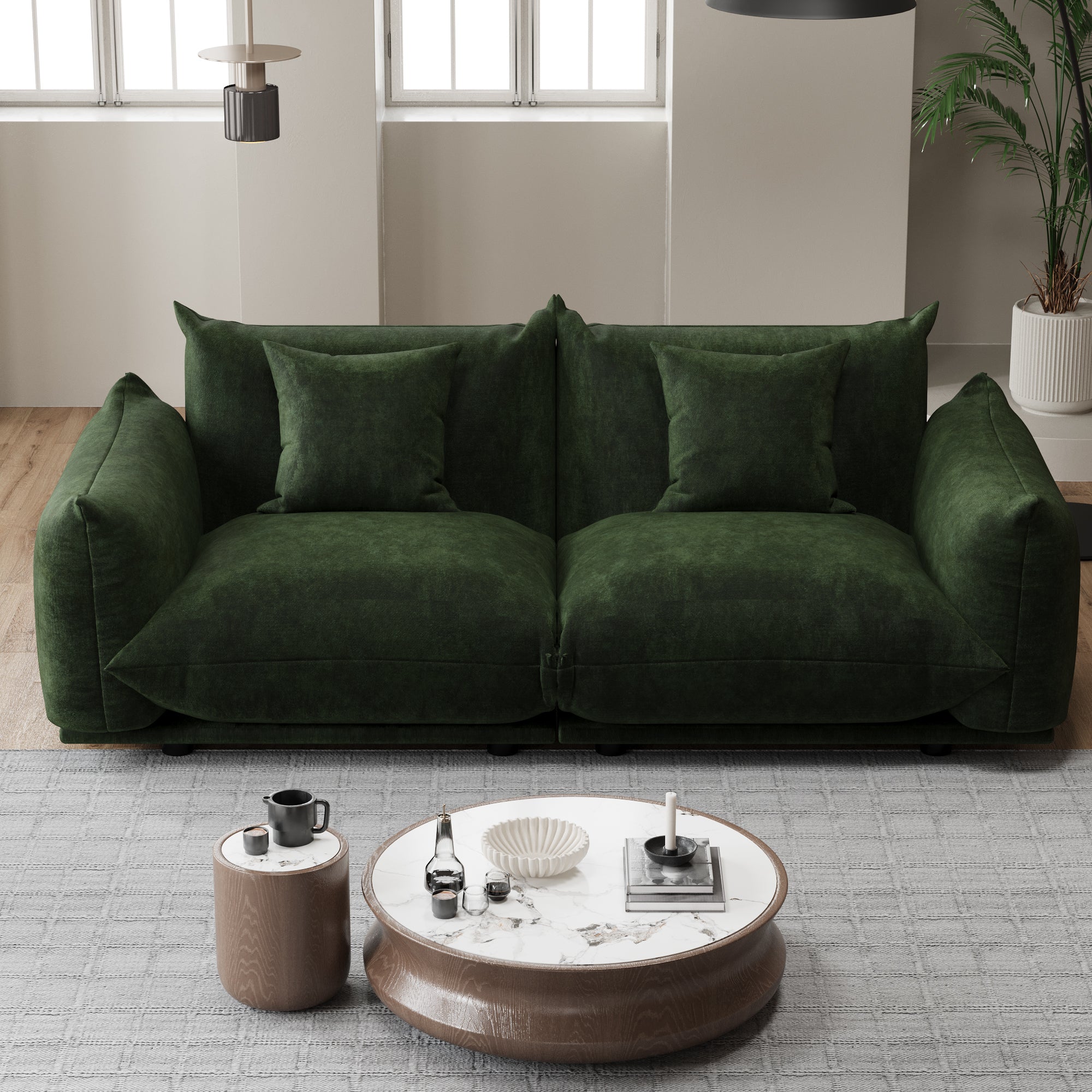 Advwin Modern Minimalist Chenille Modular Sectional Sofa