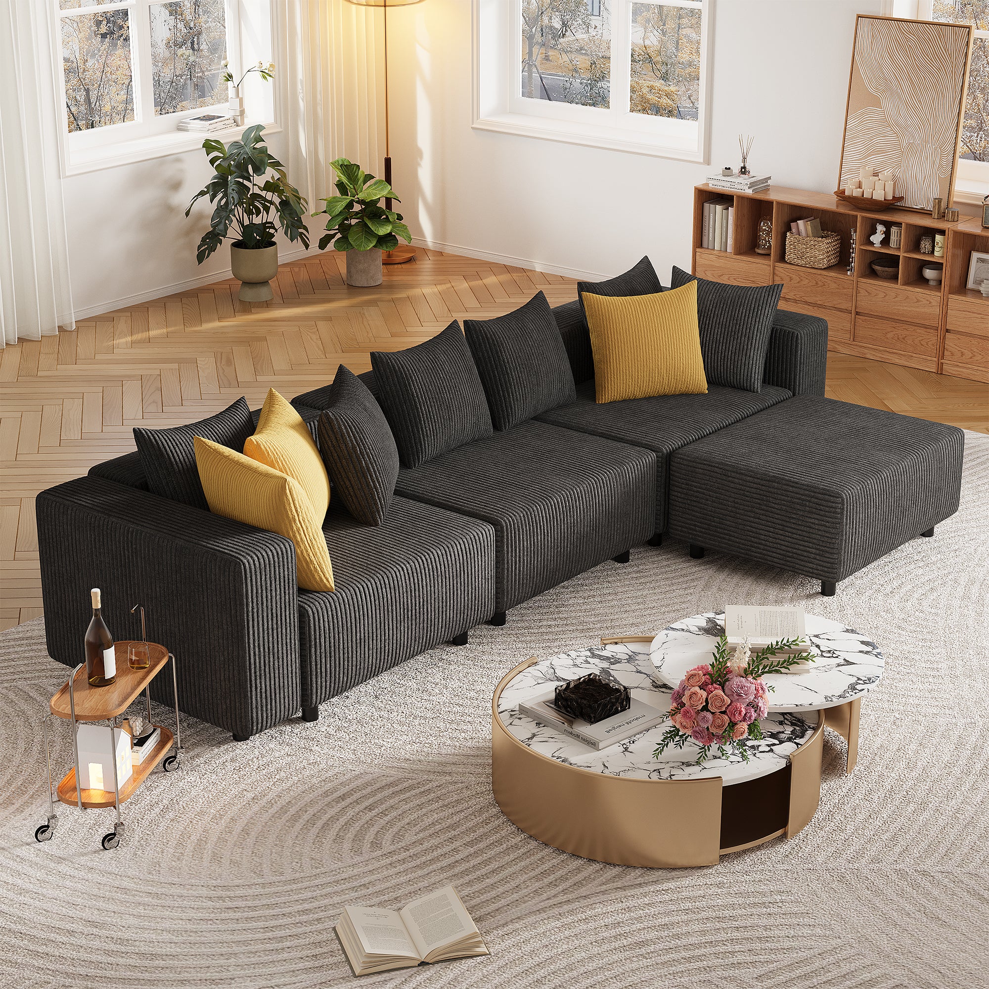Advwin Boneless Cloud Modern Oversized Modular Sectional Sofa