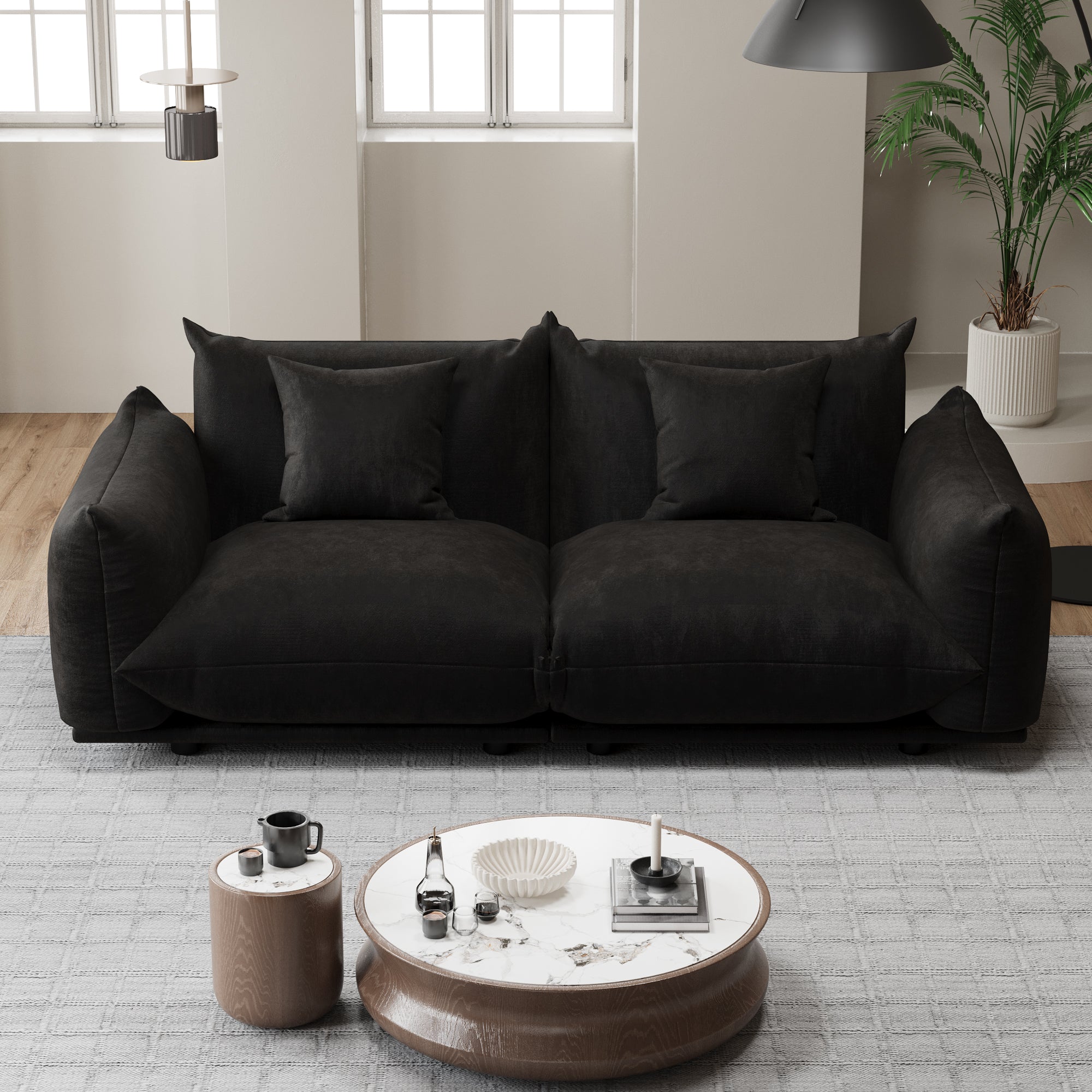 Advwin Modern Minimalist Chenille Modular Sectional Sofa