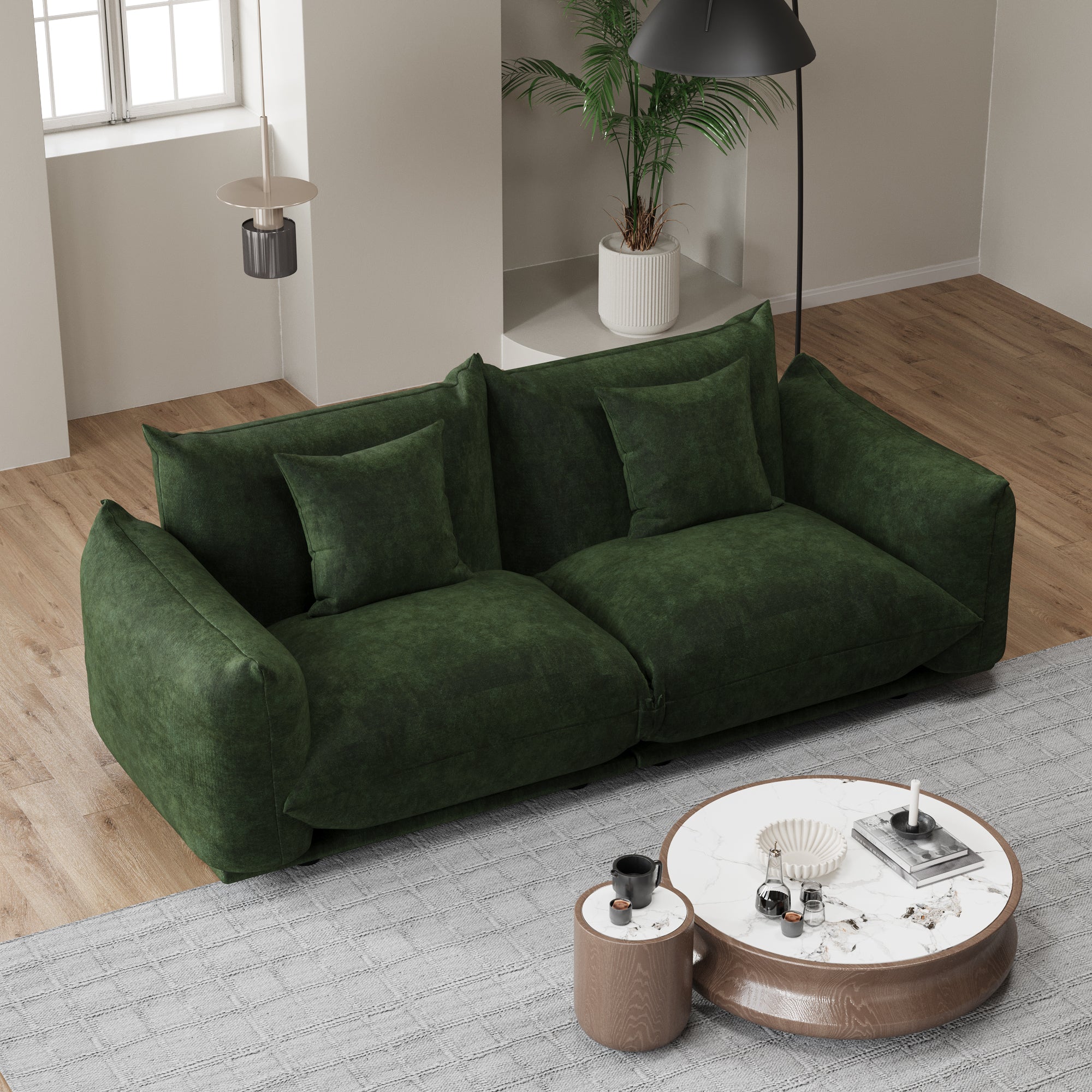 Advwin Modern Minimalist Chenille Modular Sectional Sofa