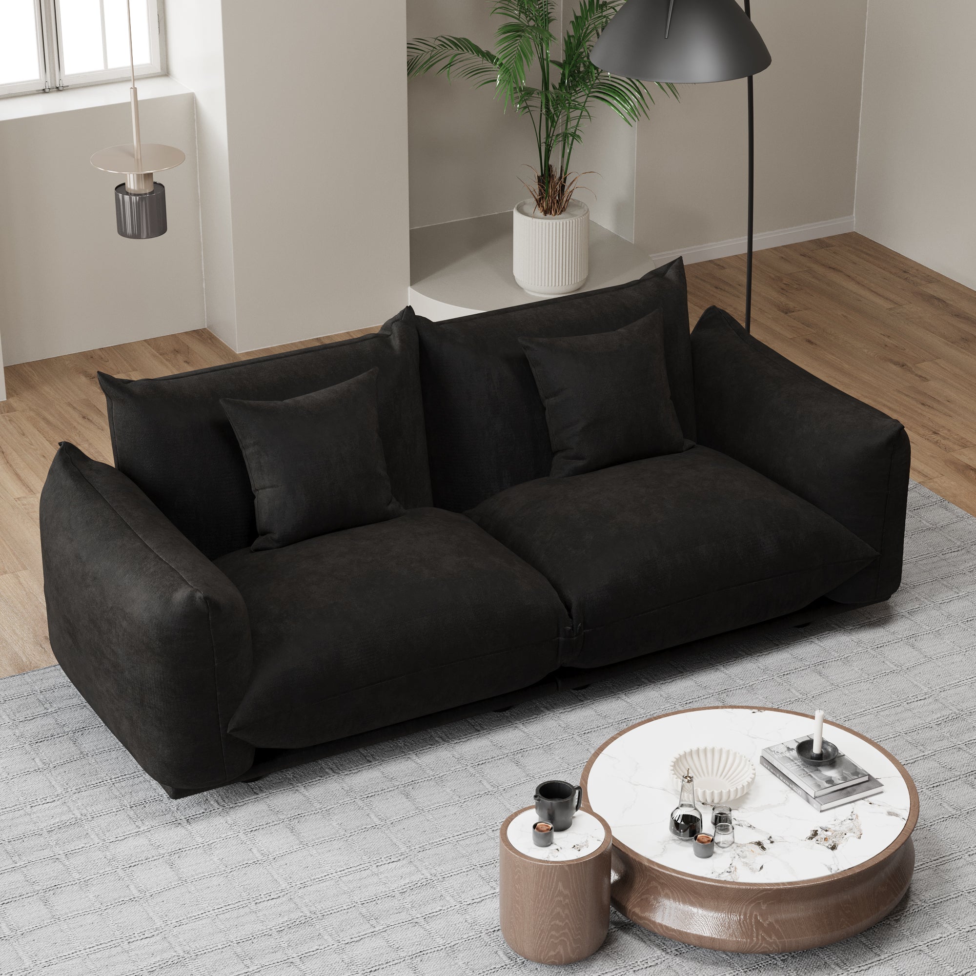 Advwin Modern Minimalist Chenille Modular Sectional Sofa