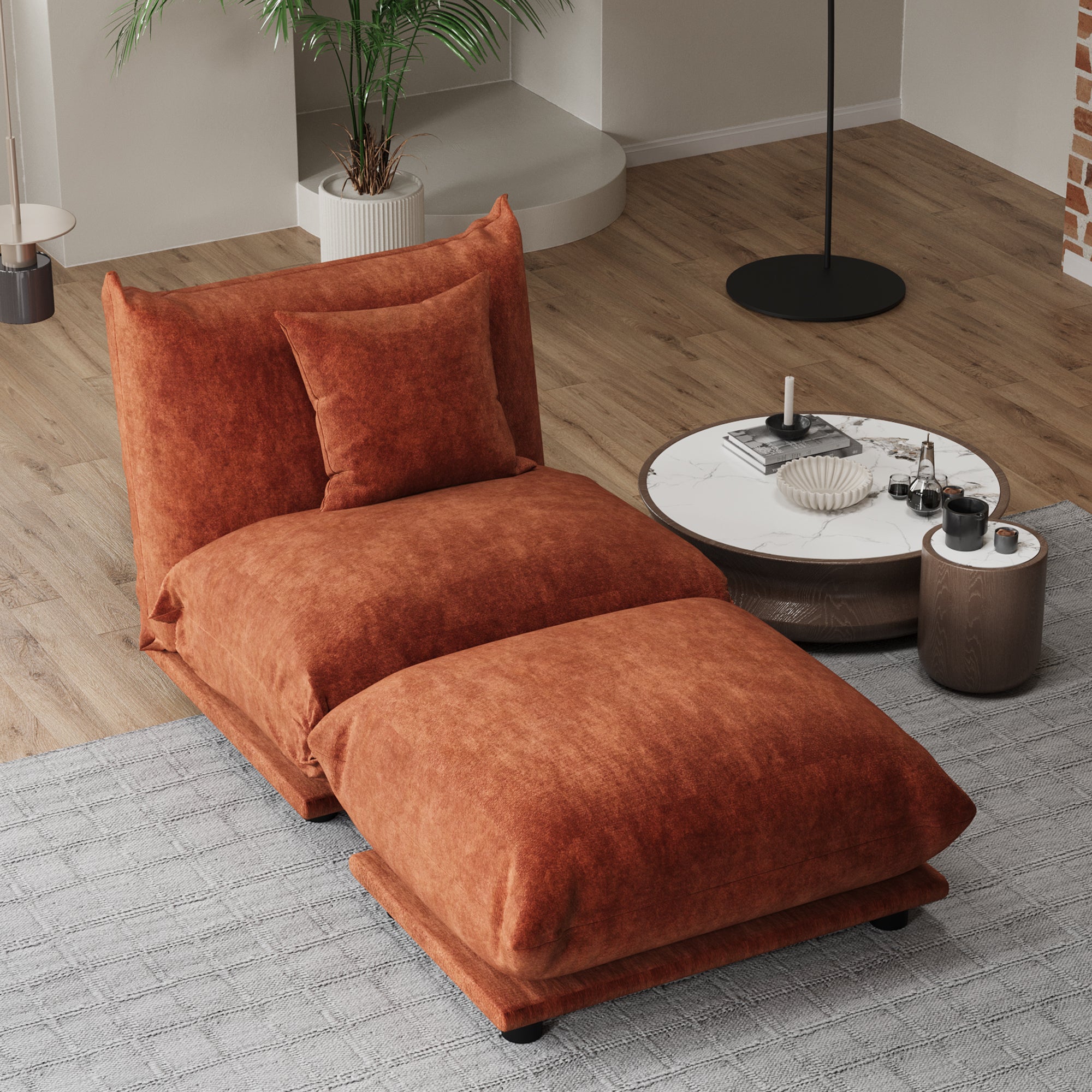 Advwin Modern Minimalist Chenille Modular Sectional Sofa