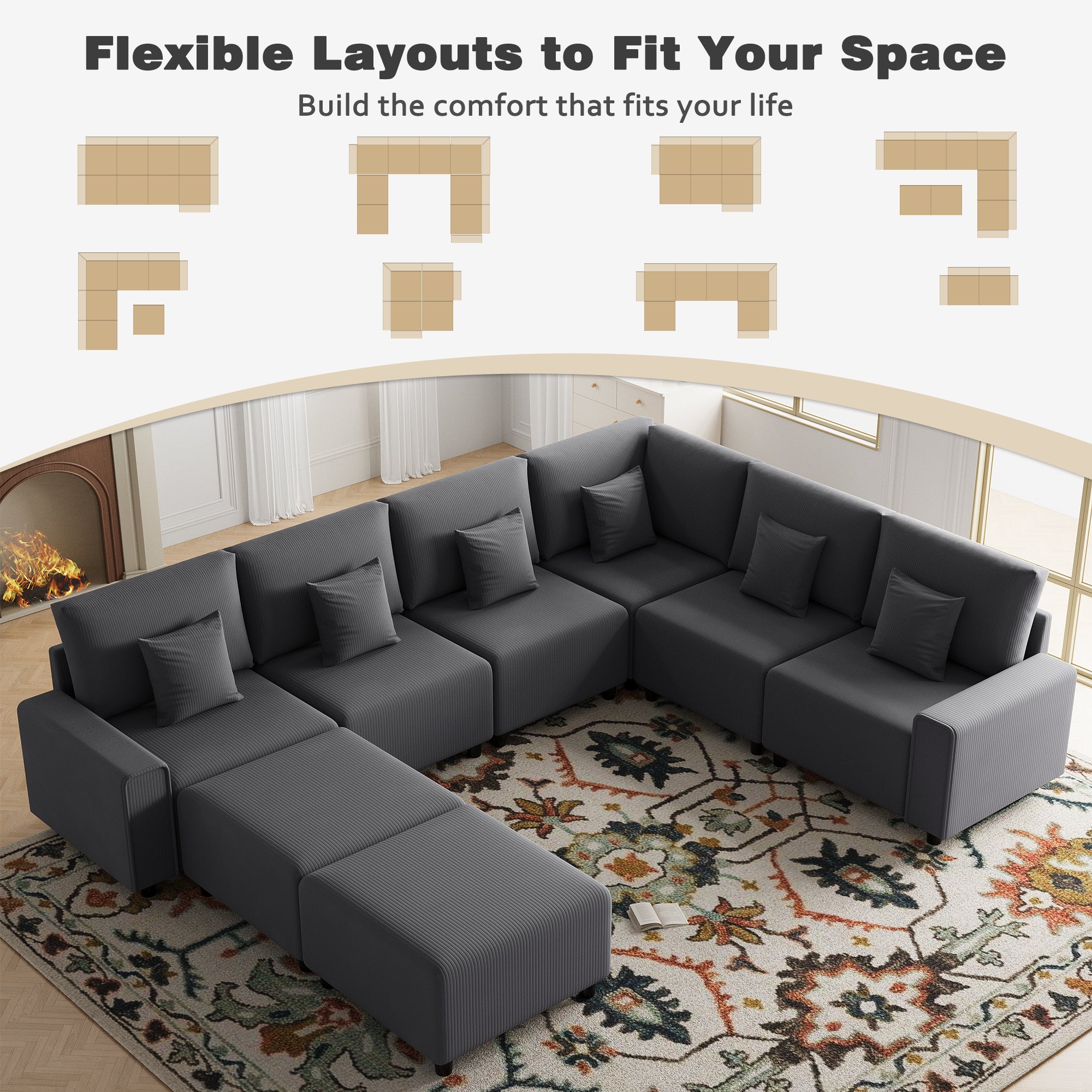 Advwin Luxury Oversized Minimalist Cloud Couch