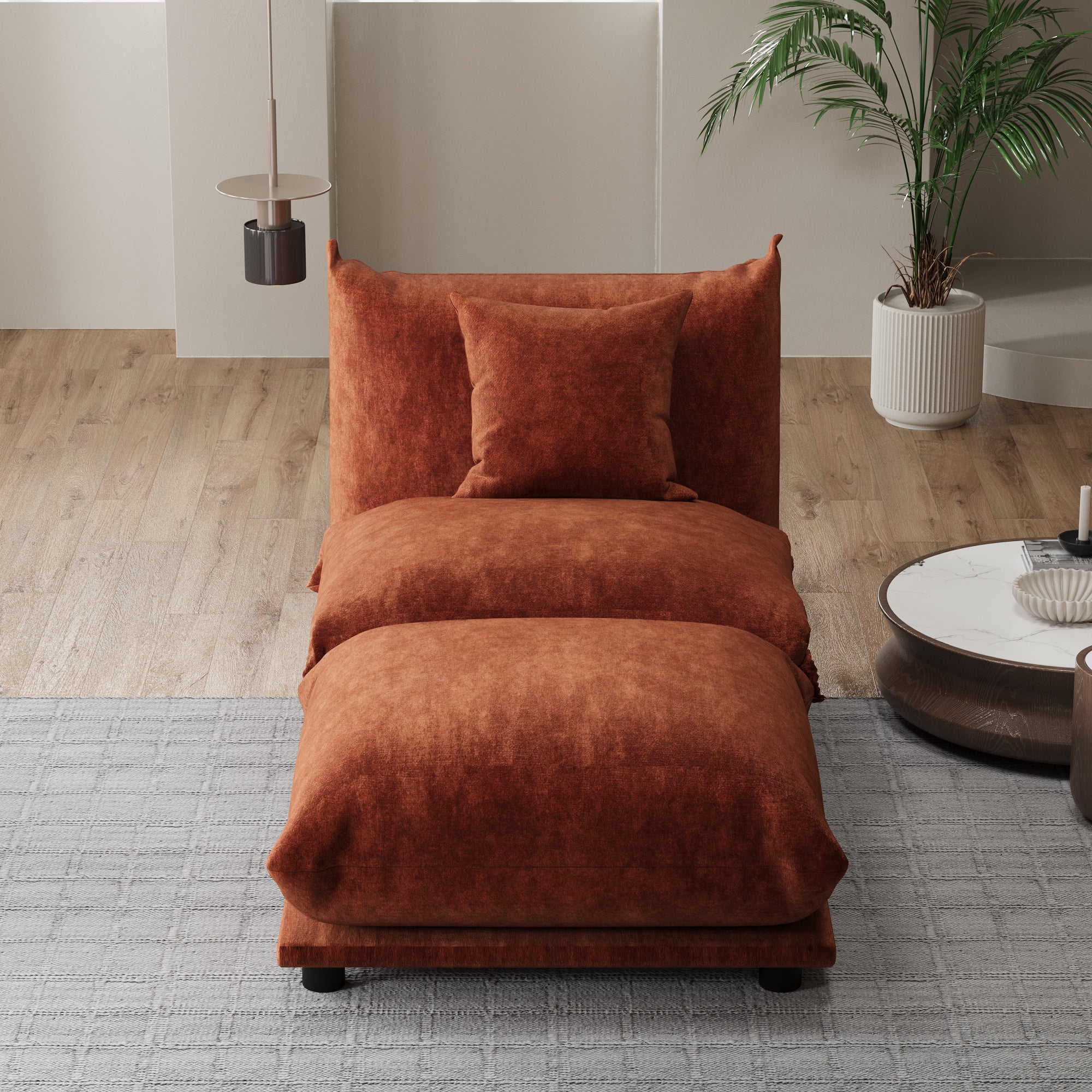 Advwin Modern Minimalist Chenille Modular Sectional Sofa