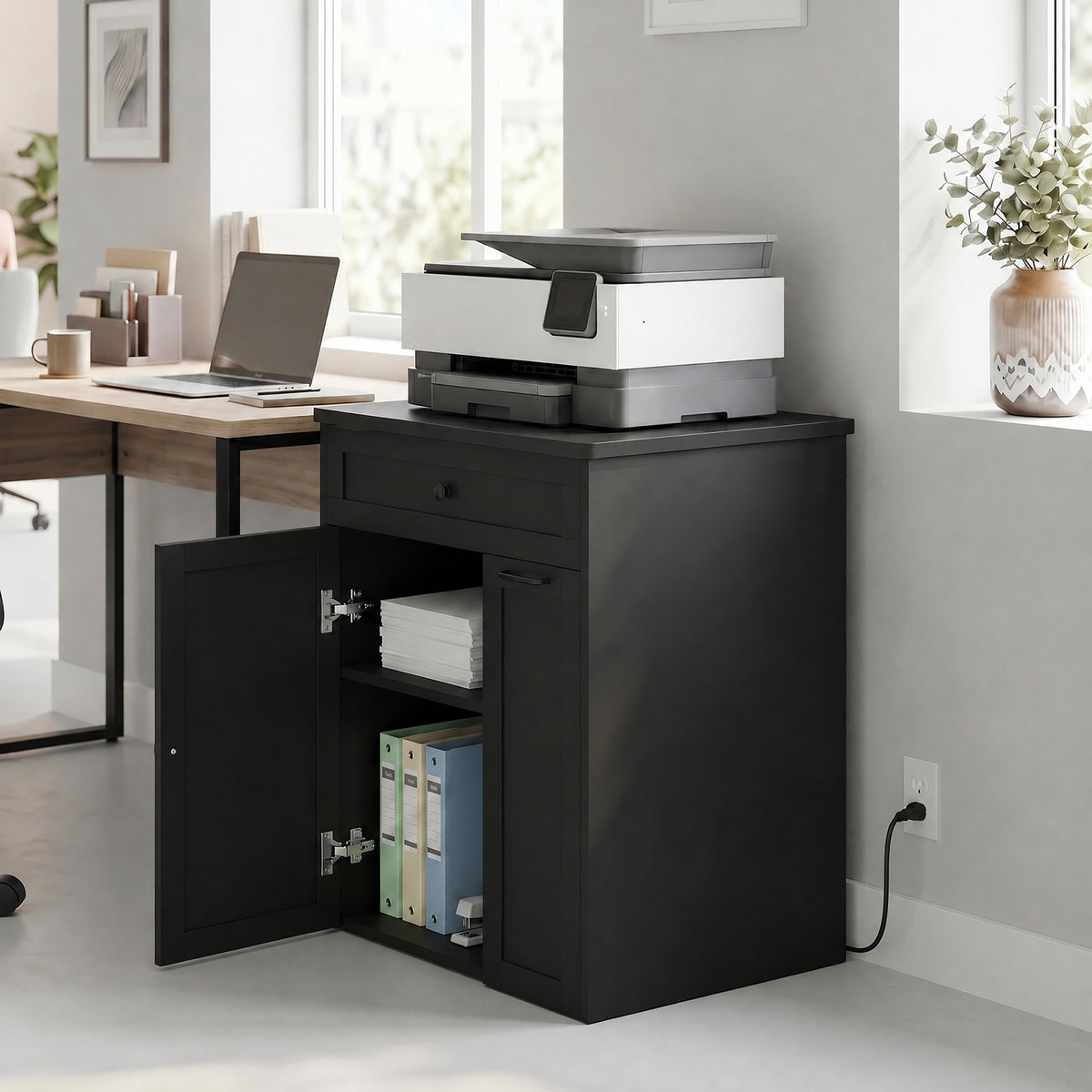 Advwin 3D Printer Cabinet w/ Built-in Power Outlet