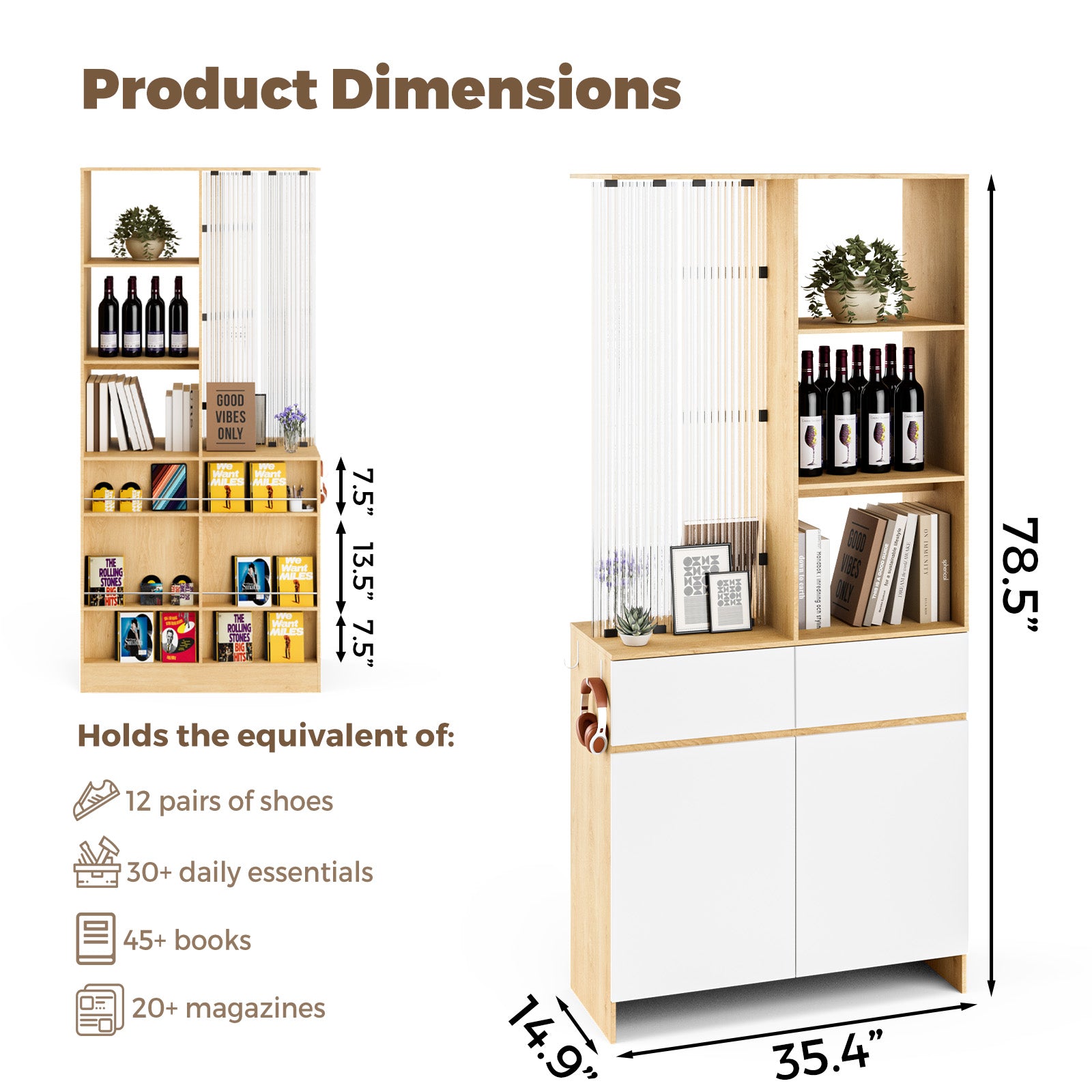 Advwin Modern Freestanding Room Divider