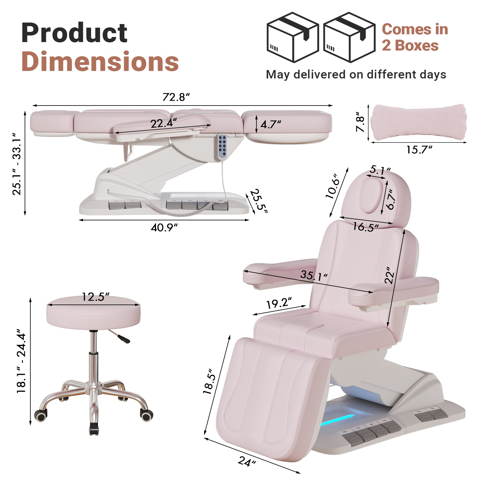 Advwin 3 Motor Adjustable Electric Esthetician Bed