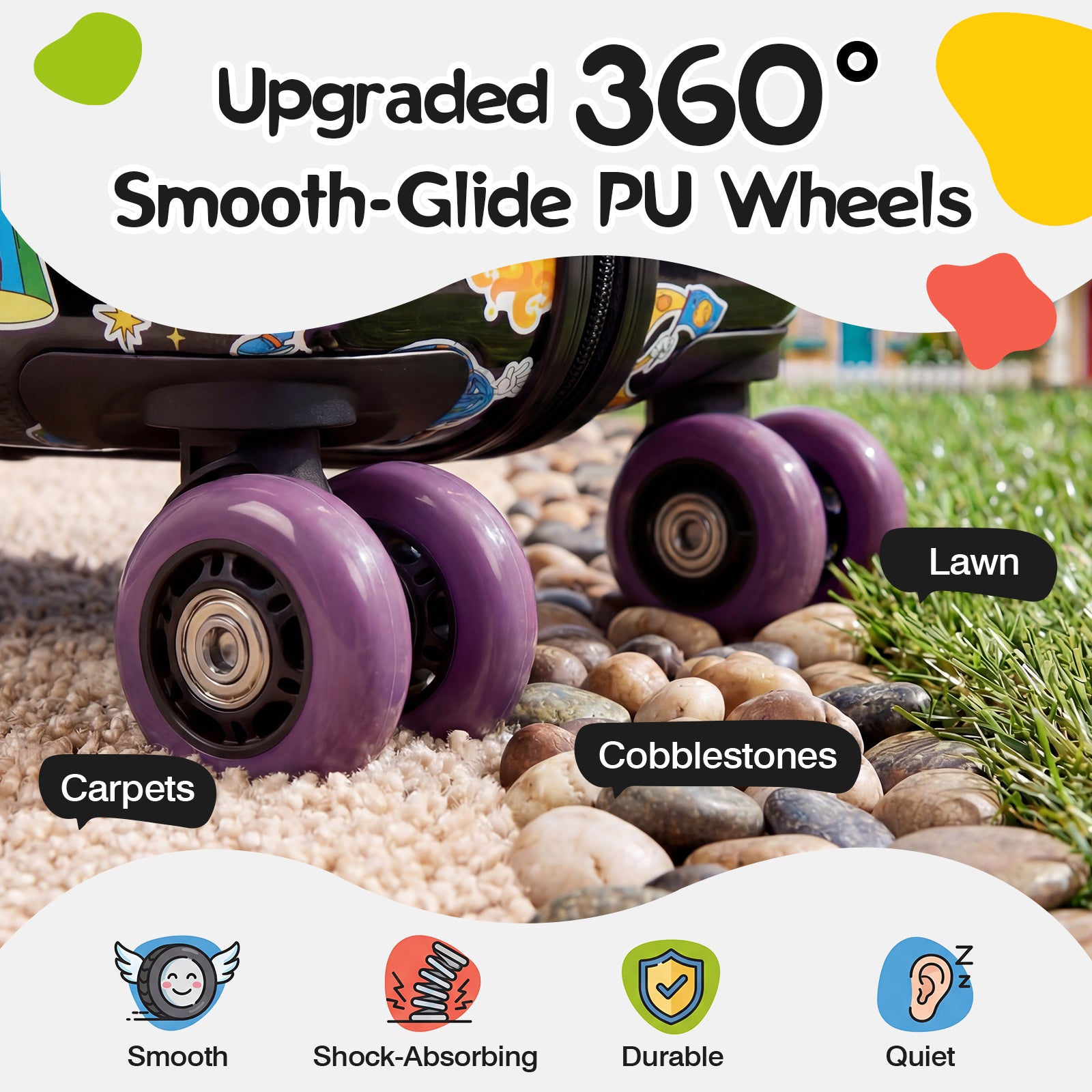 Advwin 20" Cute Pattern Ride-On Suitcase