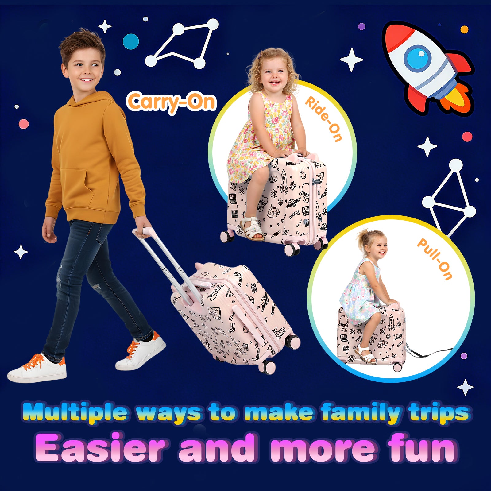 Advwin Kids Ride-On Suitcase DIY Coloring Design