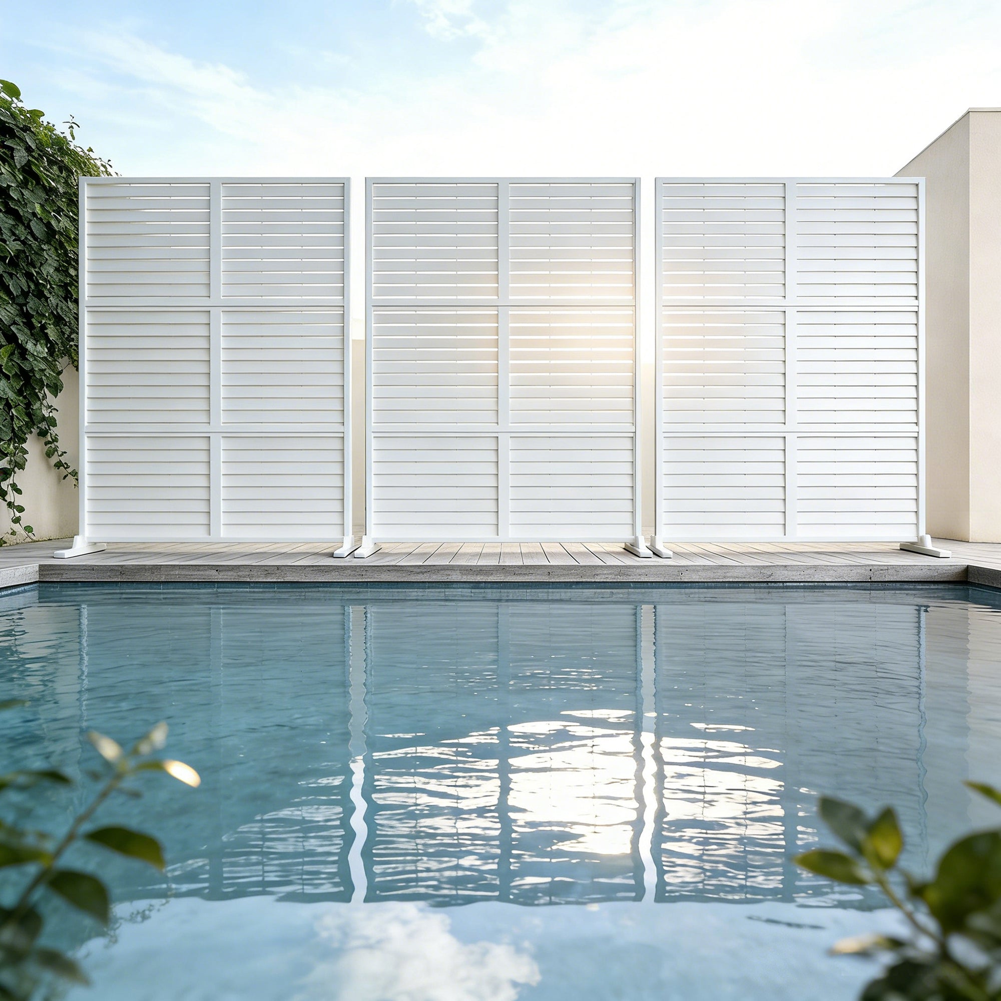 Advwin Freestanding Metal Privacy Screen w/ Stand