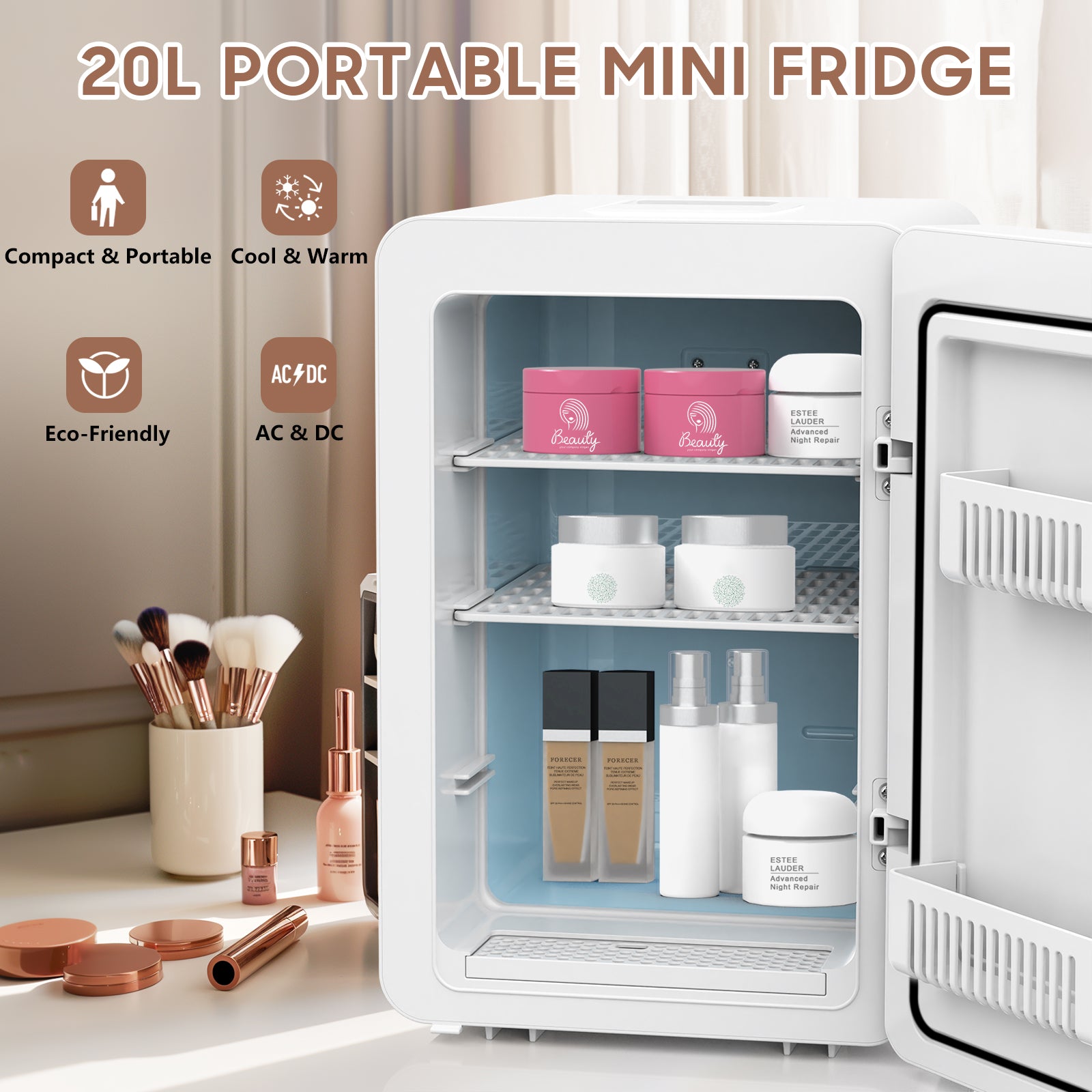 Advwin 20L Skincare Mini Fridge with Mirror