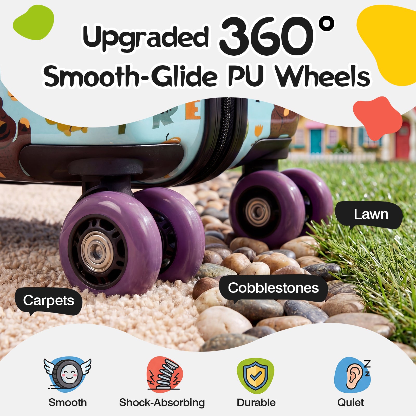 Advwin 20" Cute Pattern Ride-On Suitcase