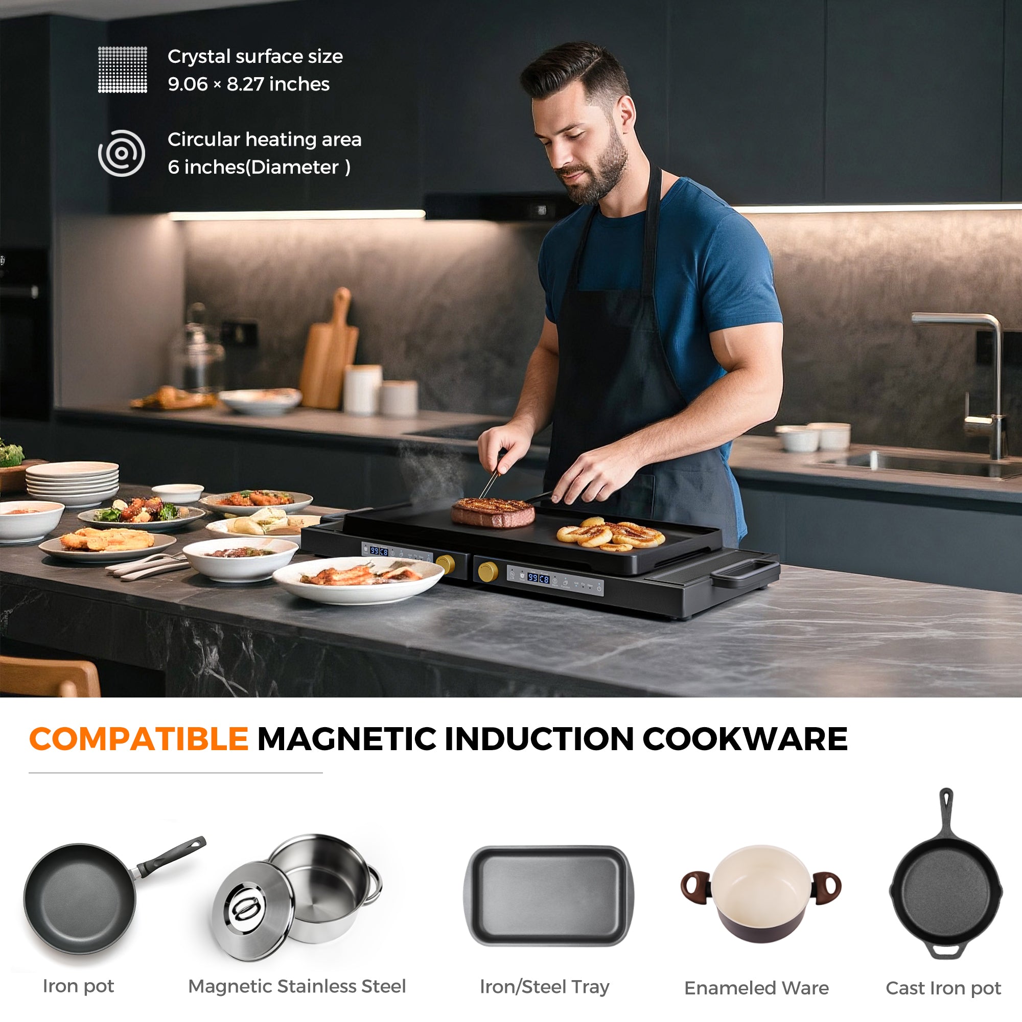 Advwin Folding Double Induction Cooktop Portable