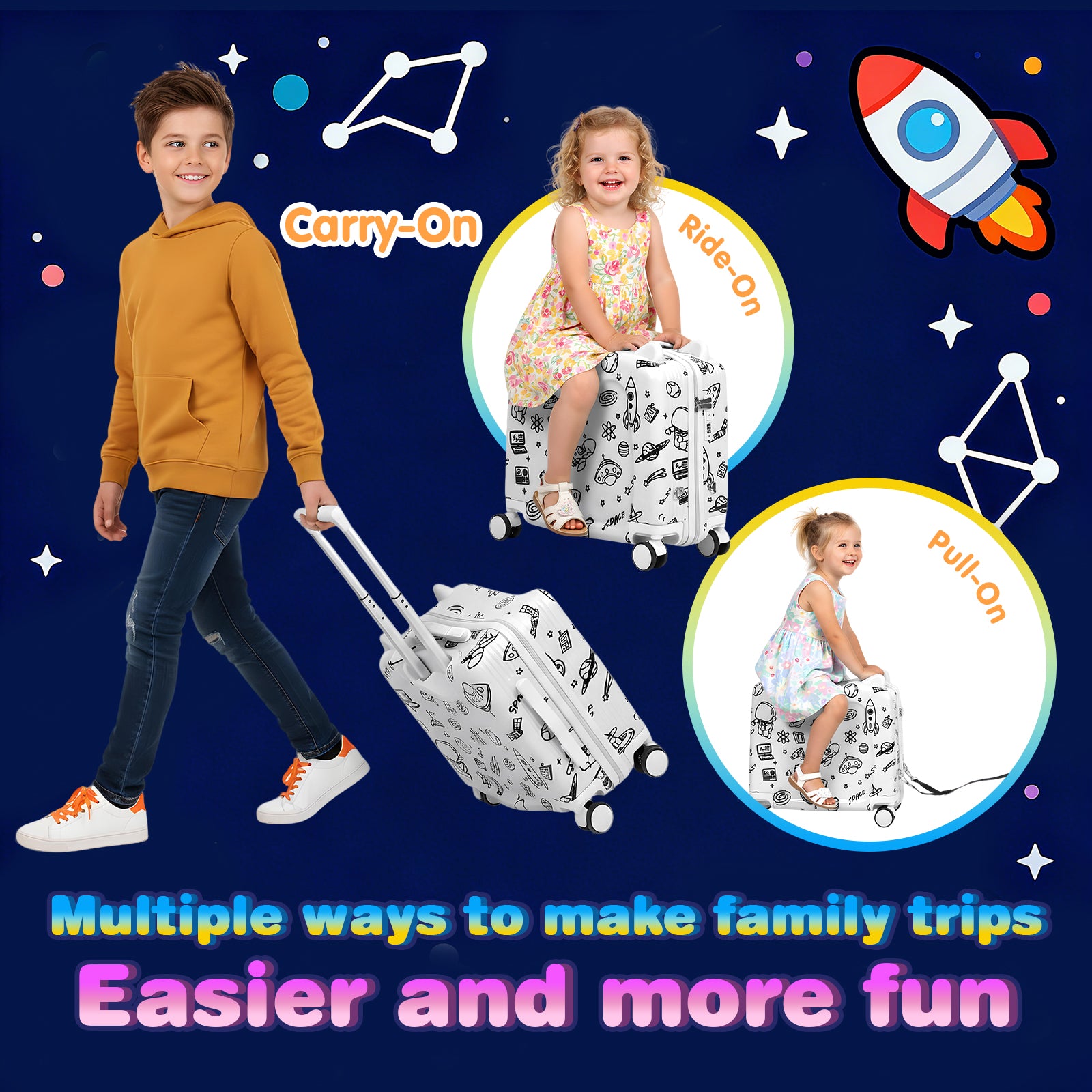 Advwin Kids Ride-On Suitcase DIY Coloring Design