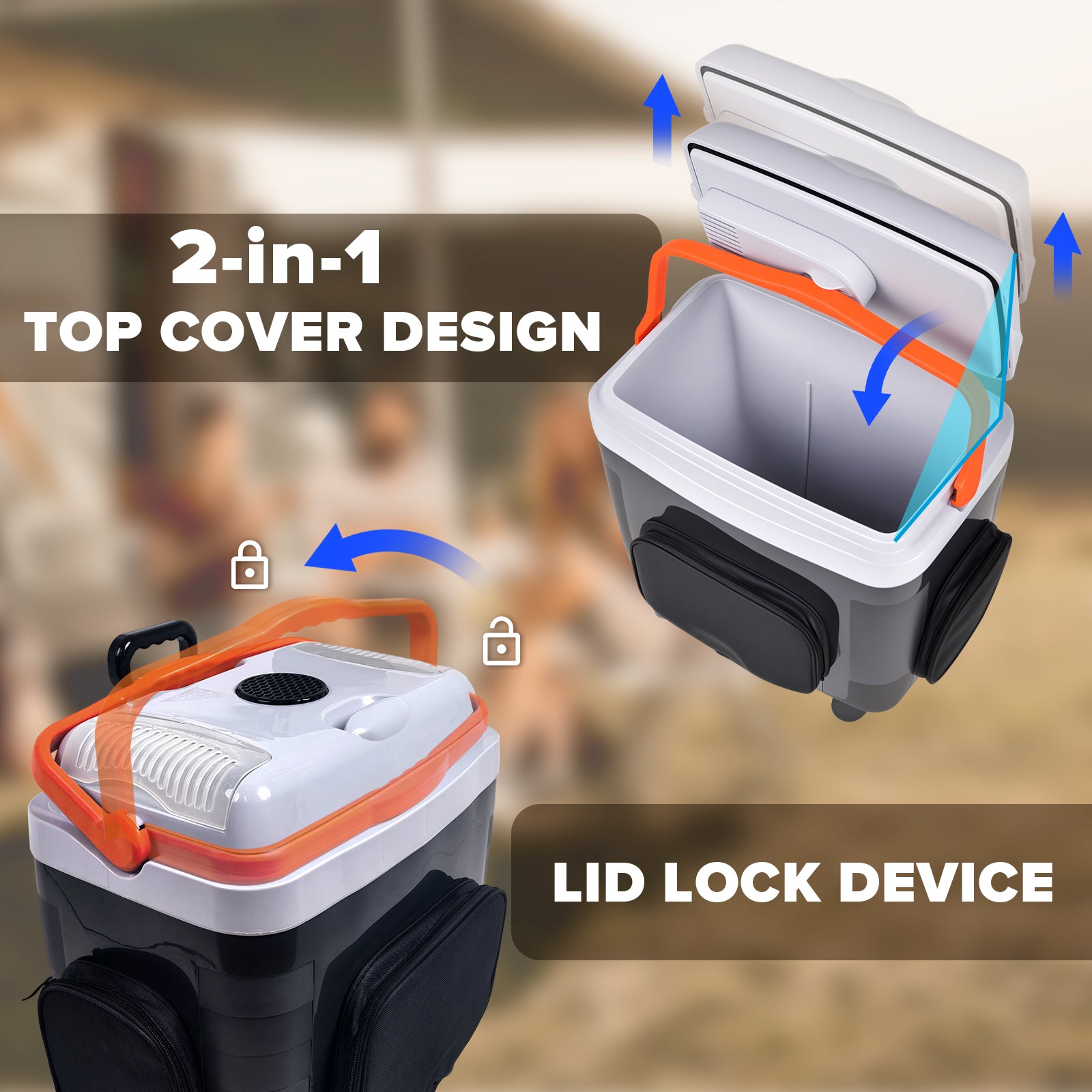 Advwin 30L Electric Car Cooler & Warmer with Pockets