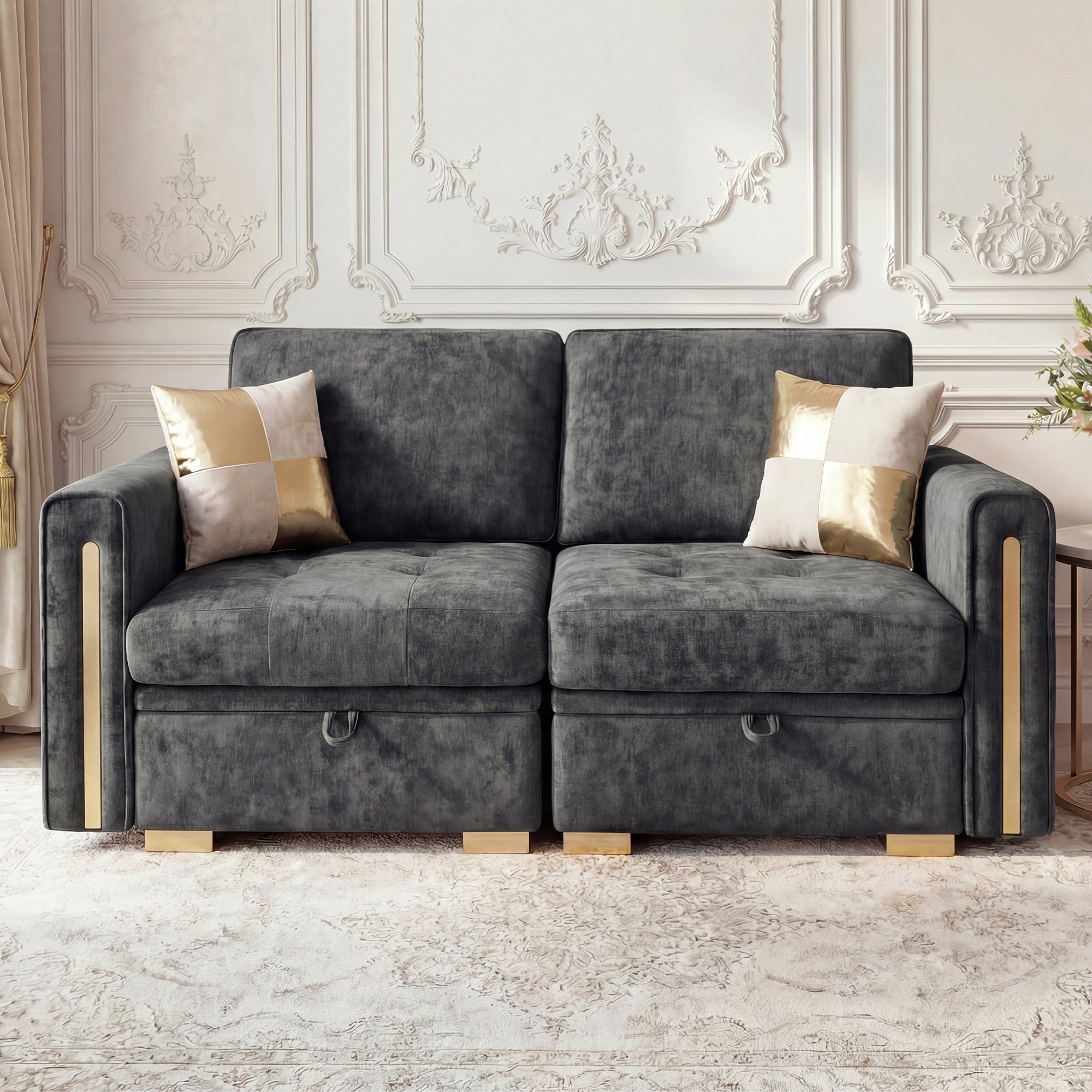 Advwin Oversized Modular Chenille Sofa with Storage