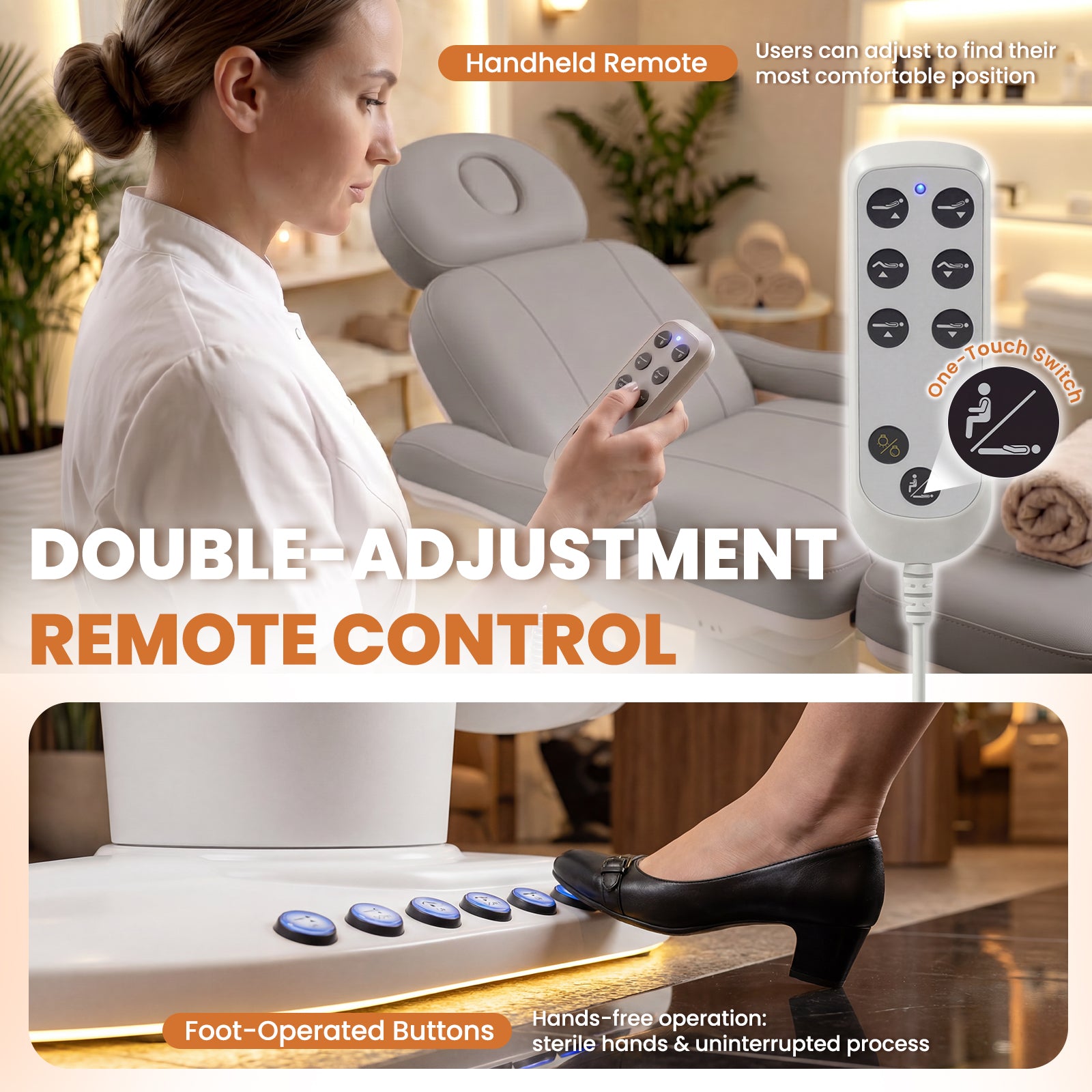 Advwin Fully Electric Massage Table with 3 Motors