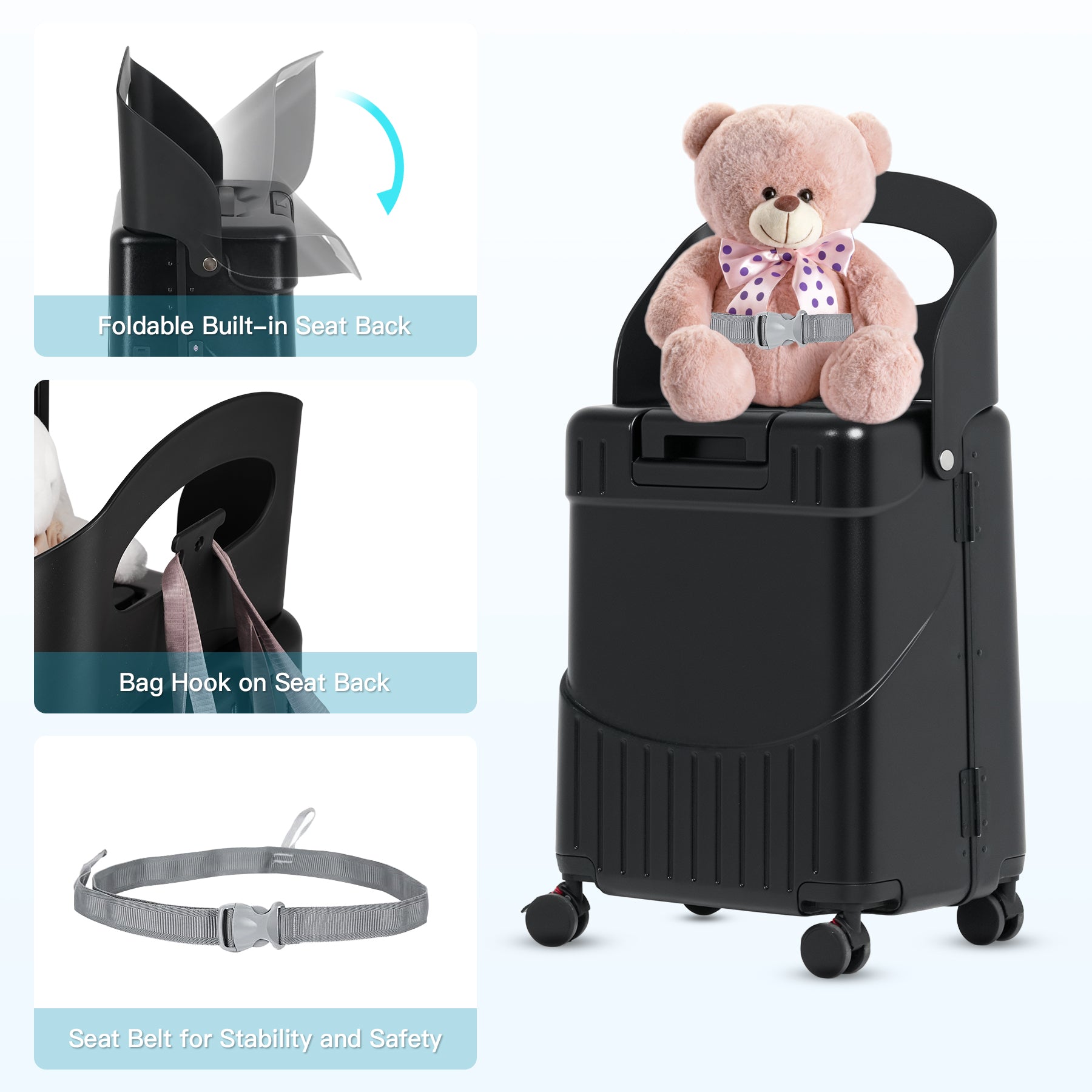 Advwin Carry On Luggage with Seat For Kids