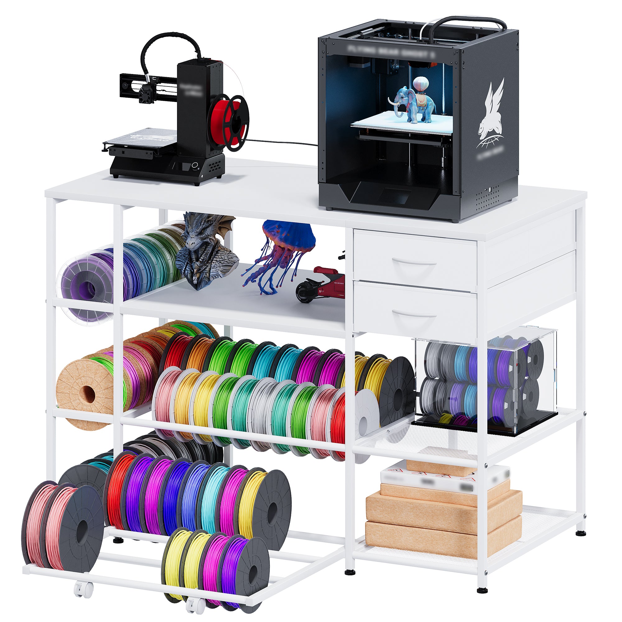Advwin 3D Printer Stand with Rolling Filament Drawer