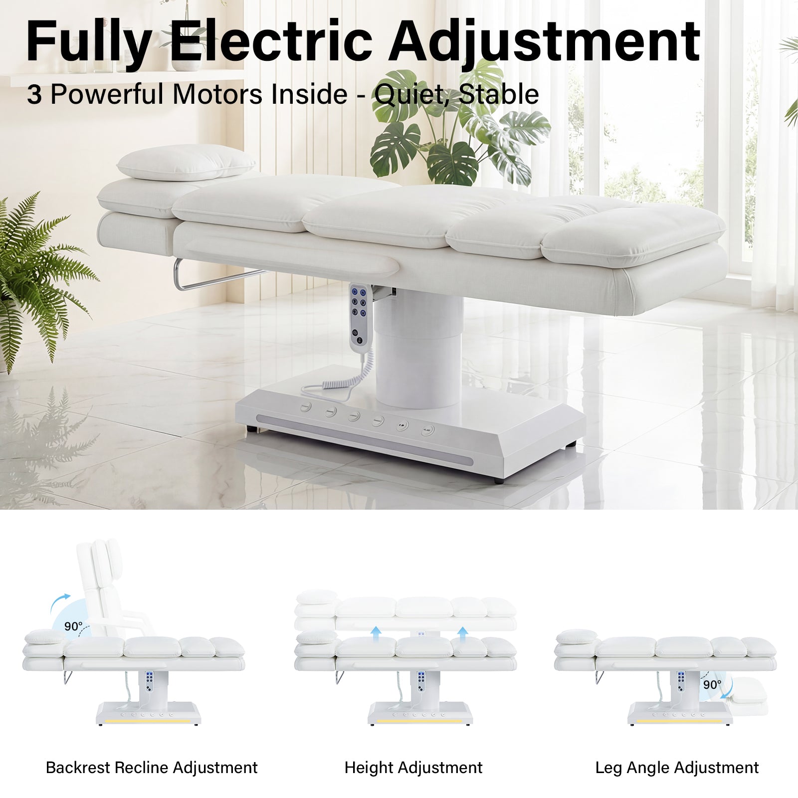 Advwin 3 Motor Electric Massage Table w/Stool