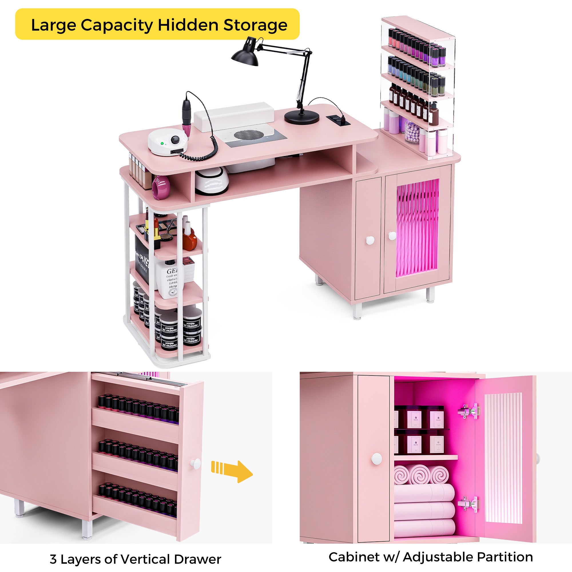 Advwin Manicure Table with LED Light