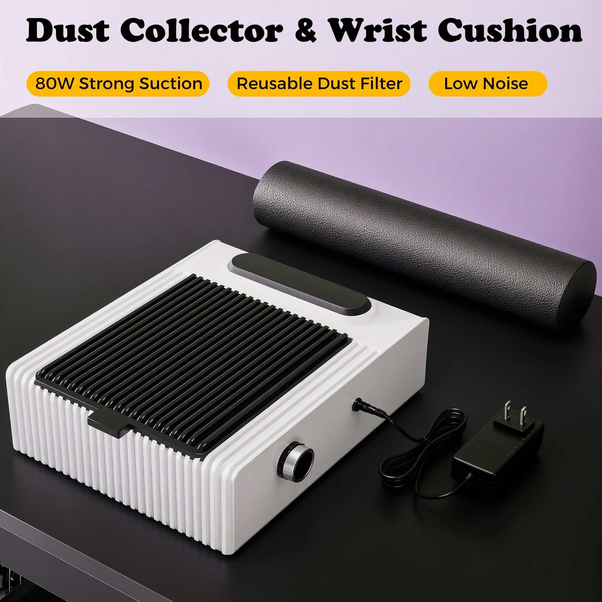 Advwin Rotating & Convertible Nail Table with LED Light