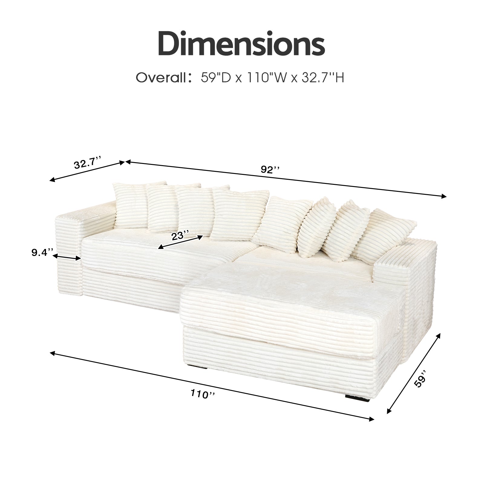 sofa with oversized chair
