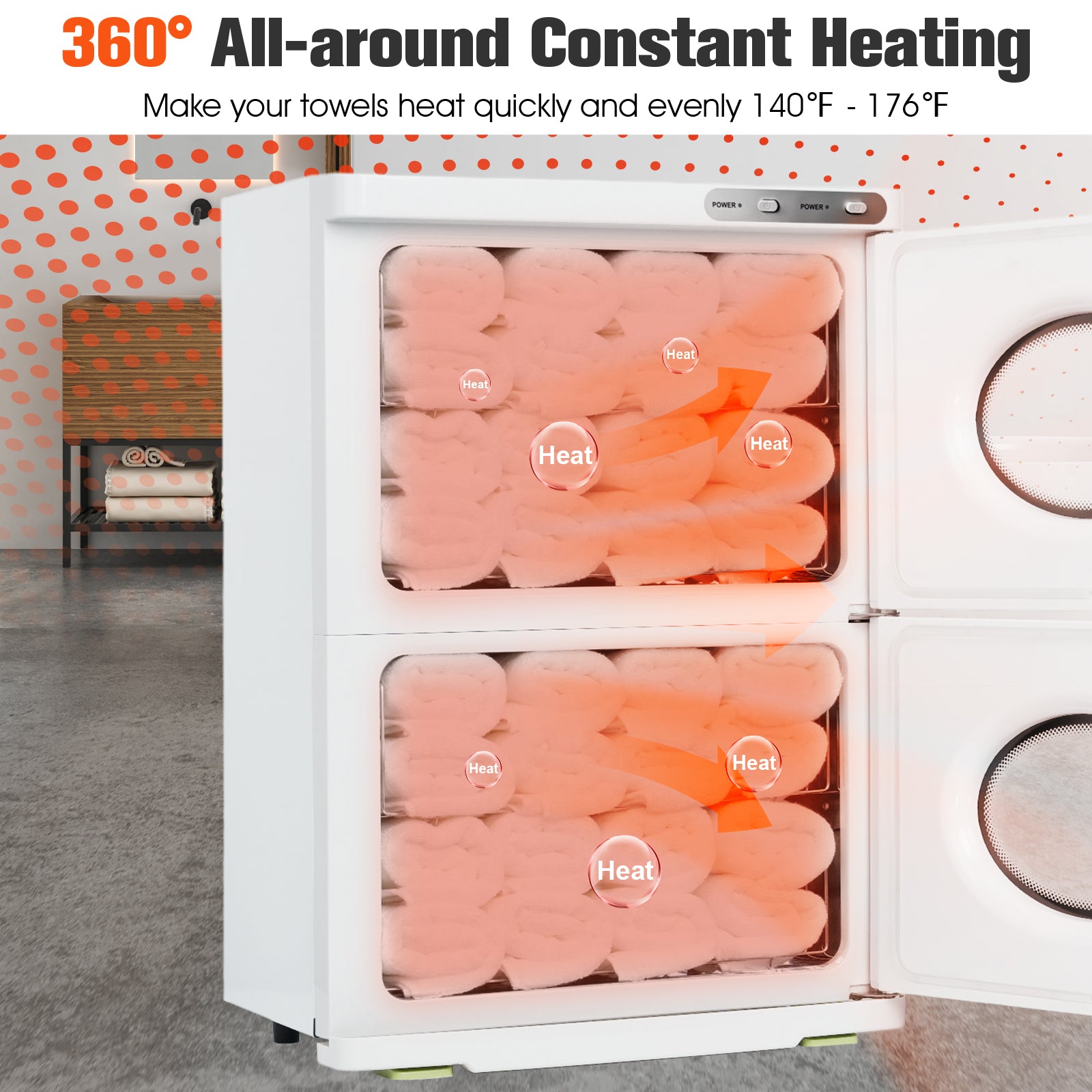 Advwin Hot Towel Warmer Double Cabinet 46L