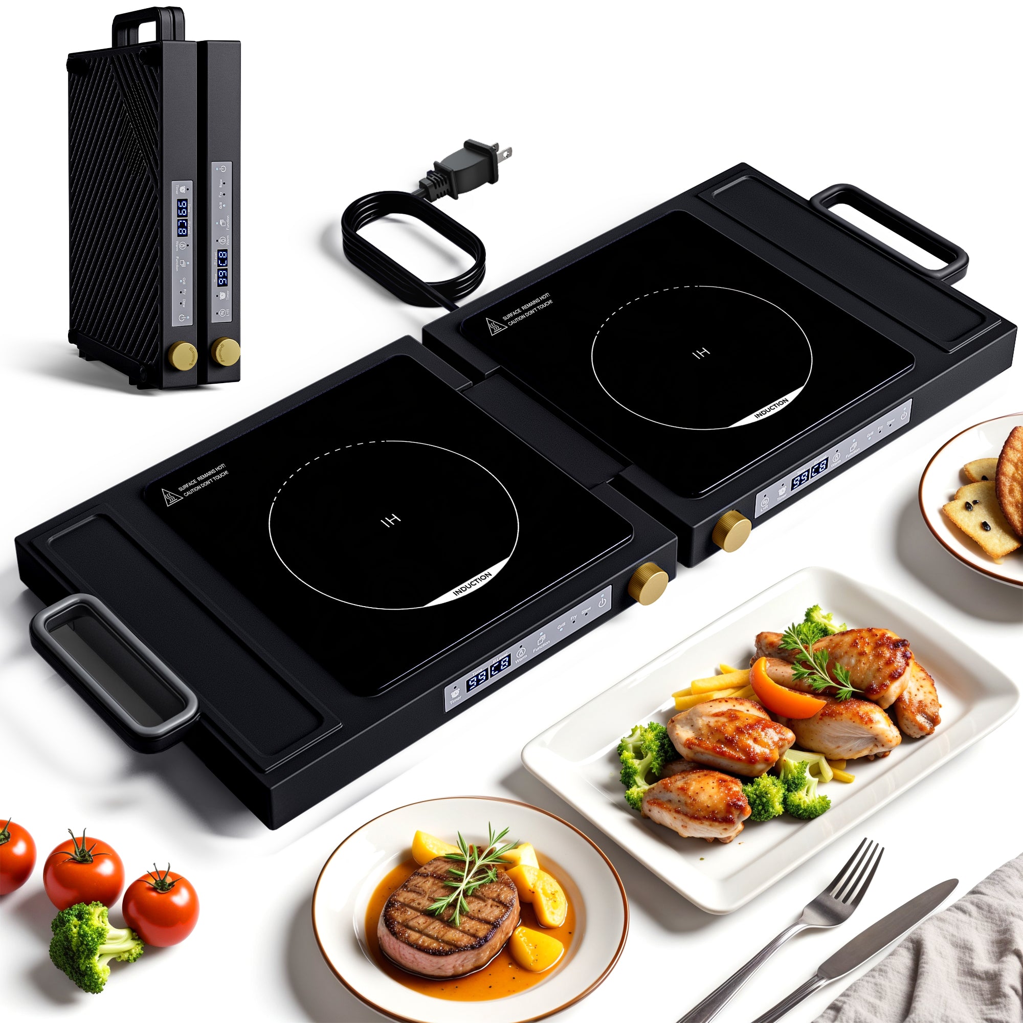 Advwin Folding Double Induction Cooktop Portable