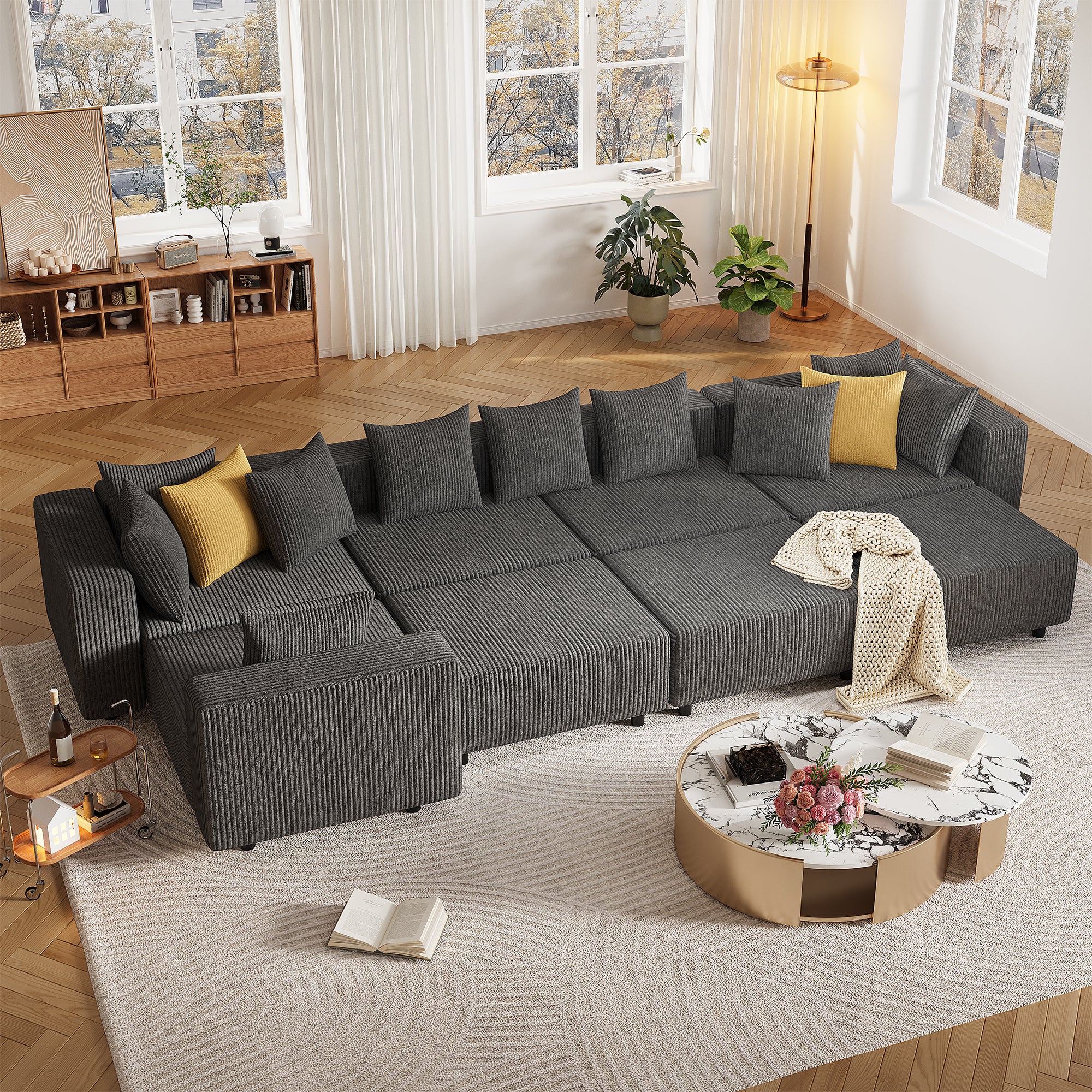 Advwin Boneless Cloud Modern Oversized Modular Sectional Sofa