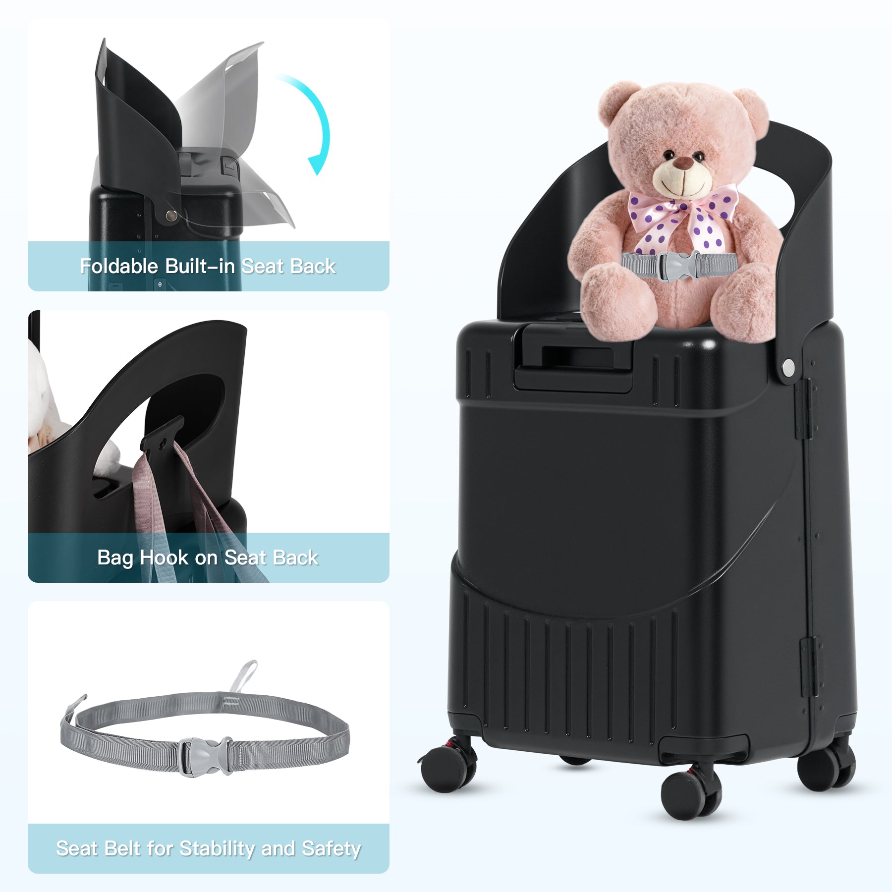 Advwin Carry On Luggage with Seat For Kids