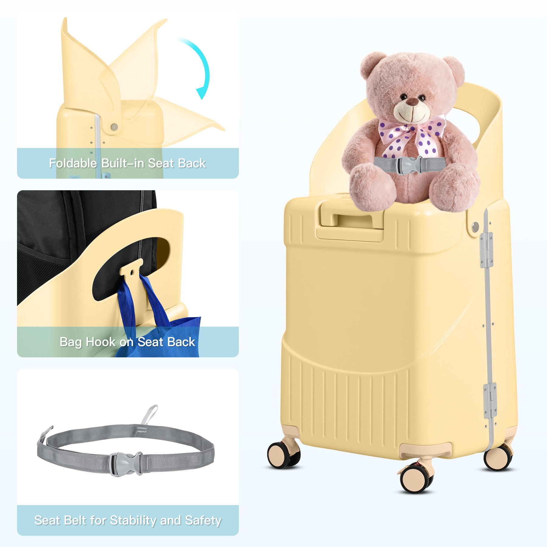 Advwin Carry On Luggage with Seat For Kids