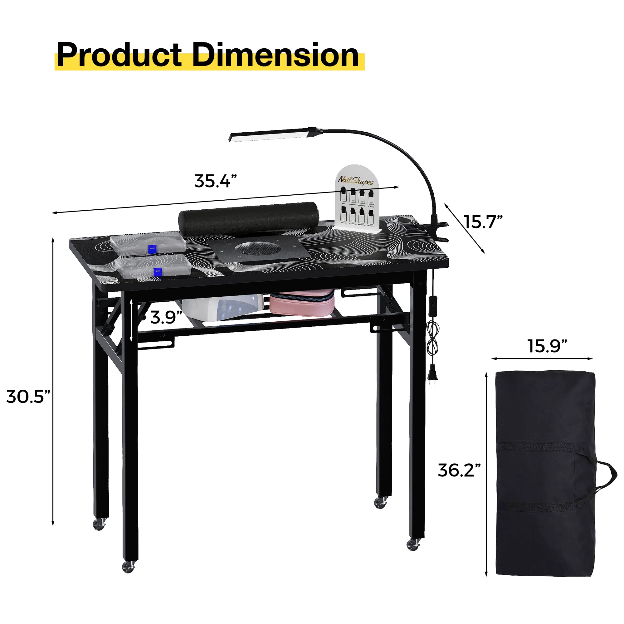 Advwin Nail Table w/ Dust Collector Portable