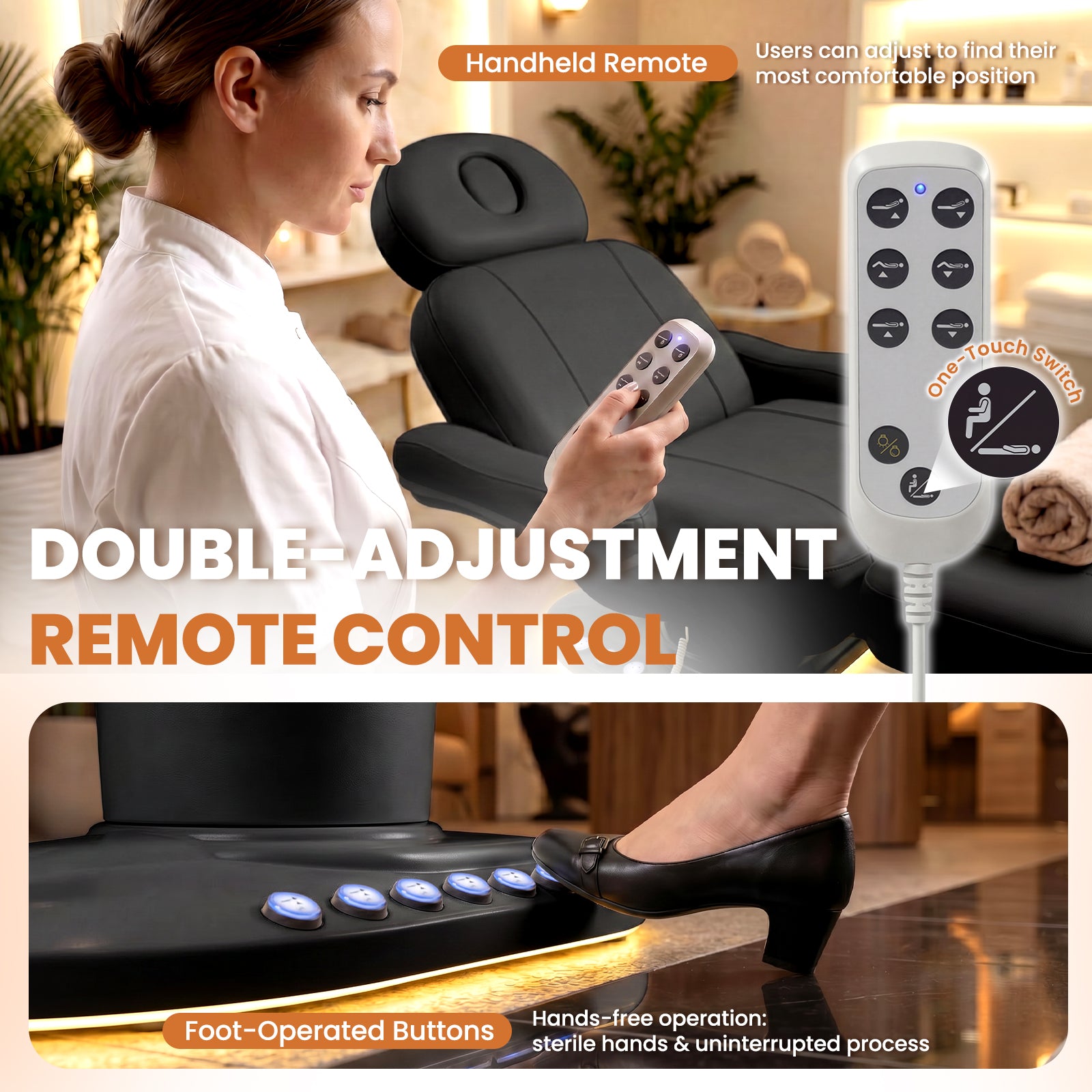 Advwin Fully Electric Massage Table with 3 Motors