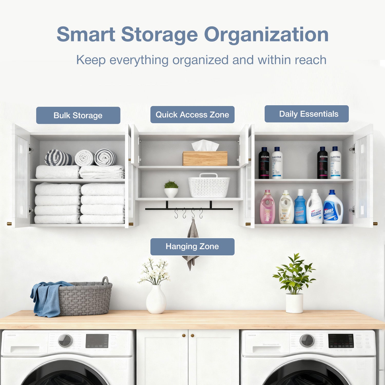 Advwin Wall Mounted Laundry Room Cabinet Set