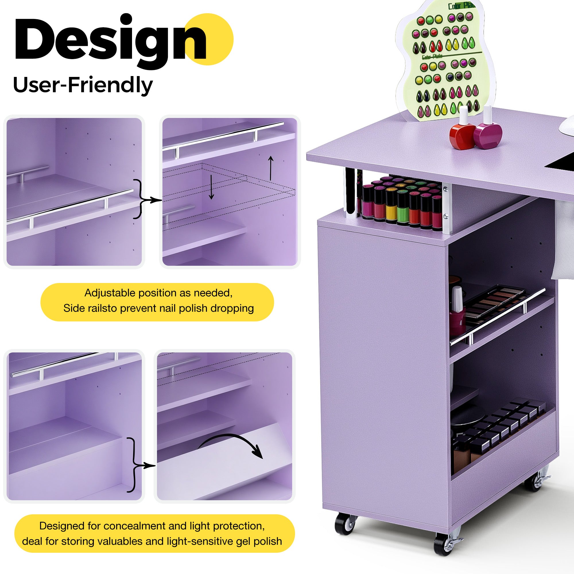 Advwin Nail Table w/ Dust Collector & Wrist Rest